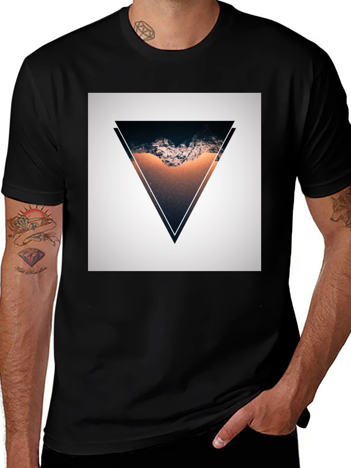 Variant 2 of Geometric Triangle Graphic T-Shirt - Modern Design