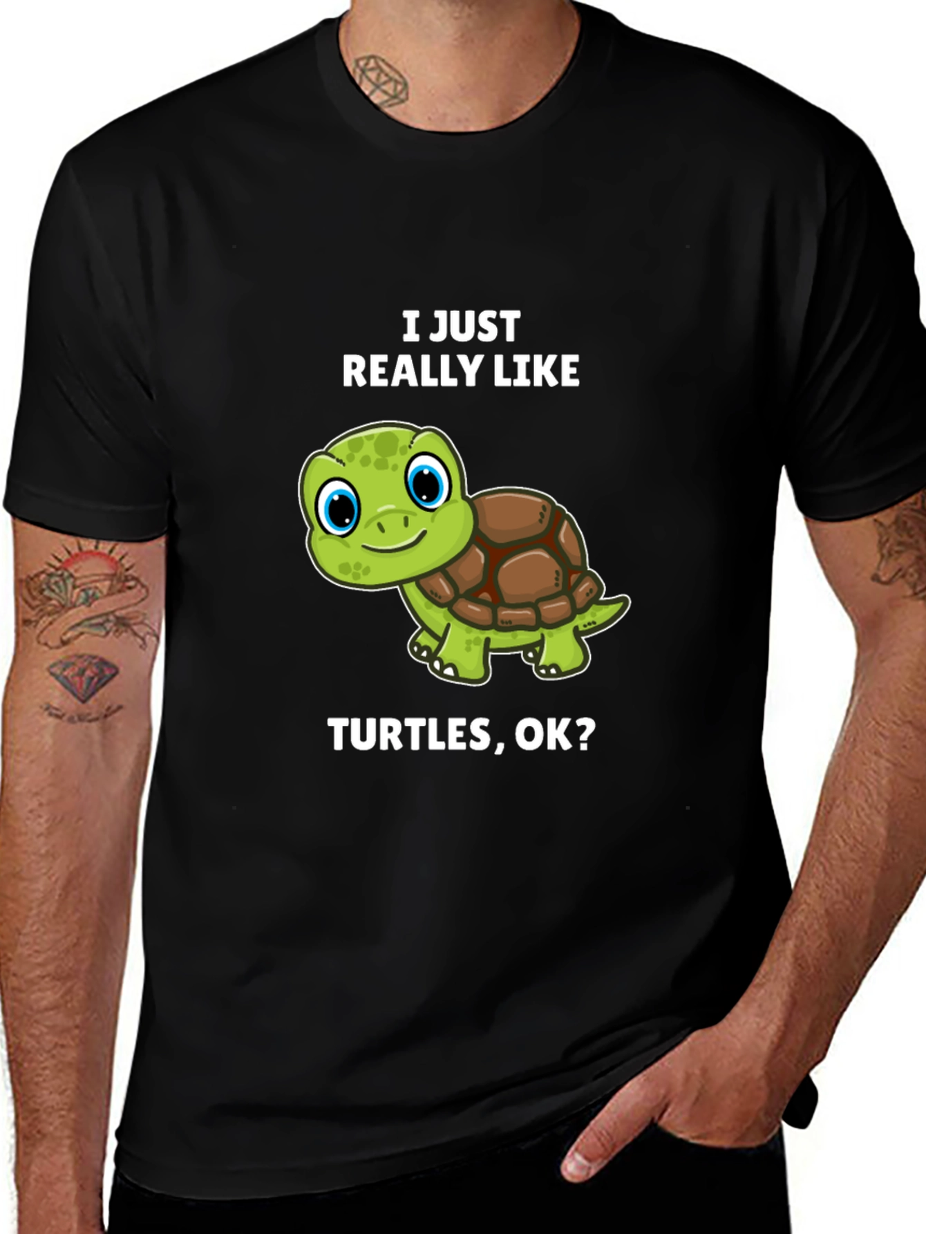 Variant 14 of Funny Turtle Lover T-Shirt - "I Just Really Like Turtles, OK?"