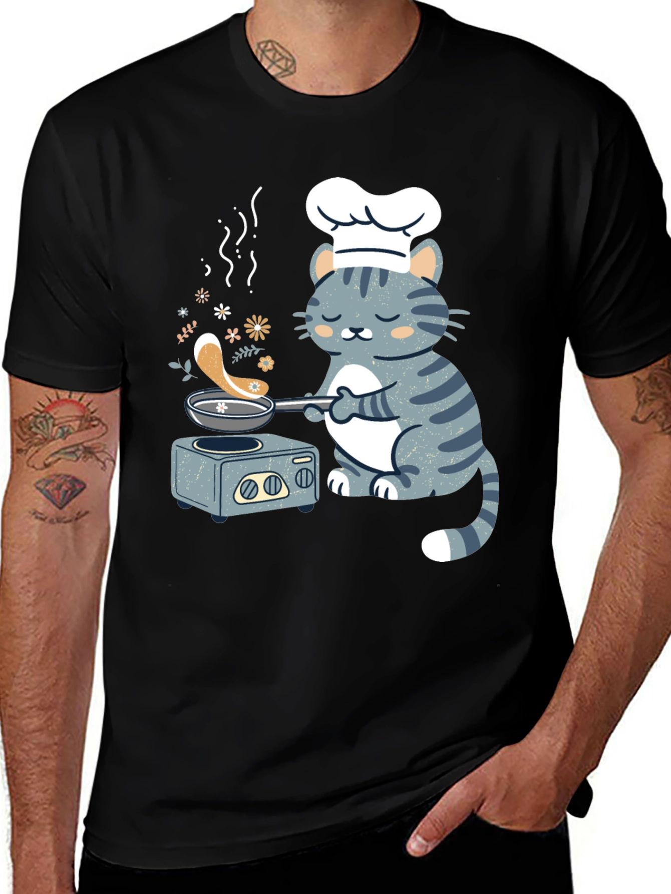 Variant 8 of Chef Cat T-Shirt - Funny Cooking Kitten Tee