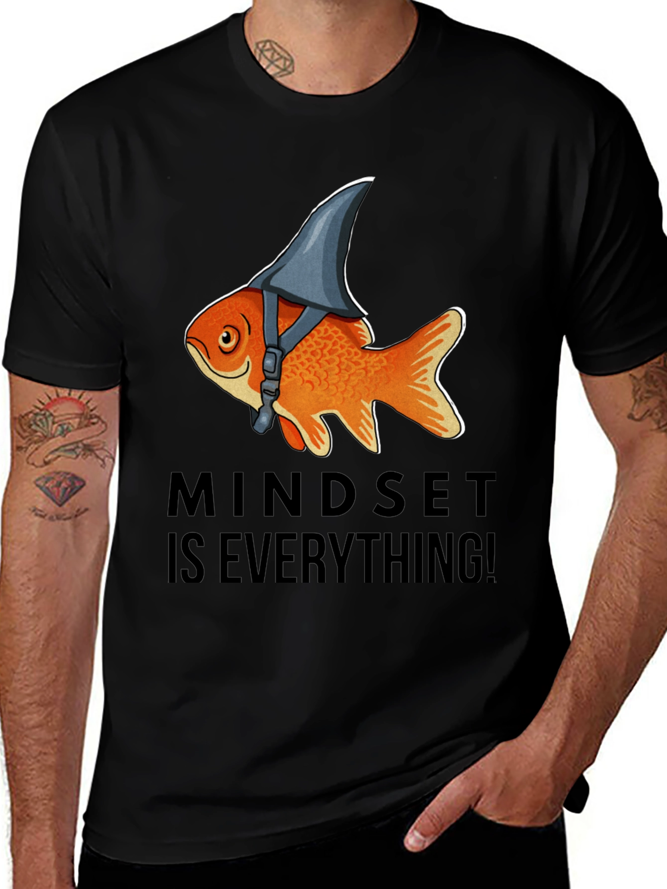 Variant 23 of Mindset Is Everything! Goldfish Shark Fin T-Shirt