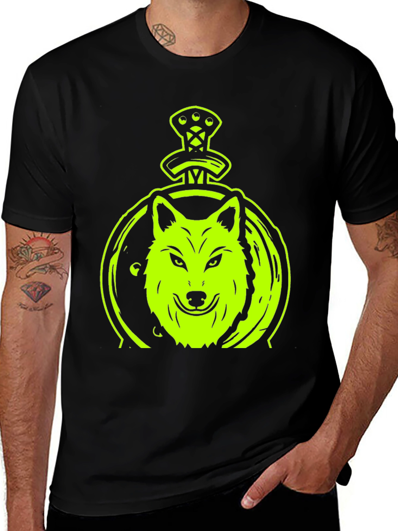 Variant 14 of Wolf Sword Graphic T-Shirt - Black