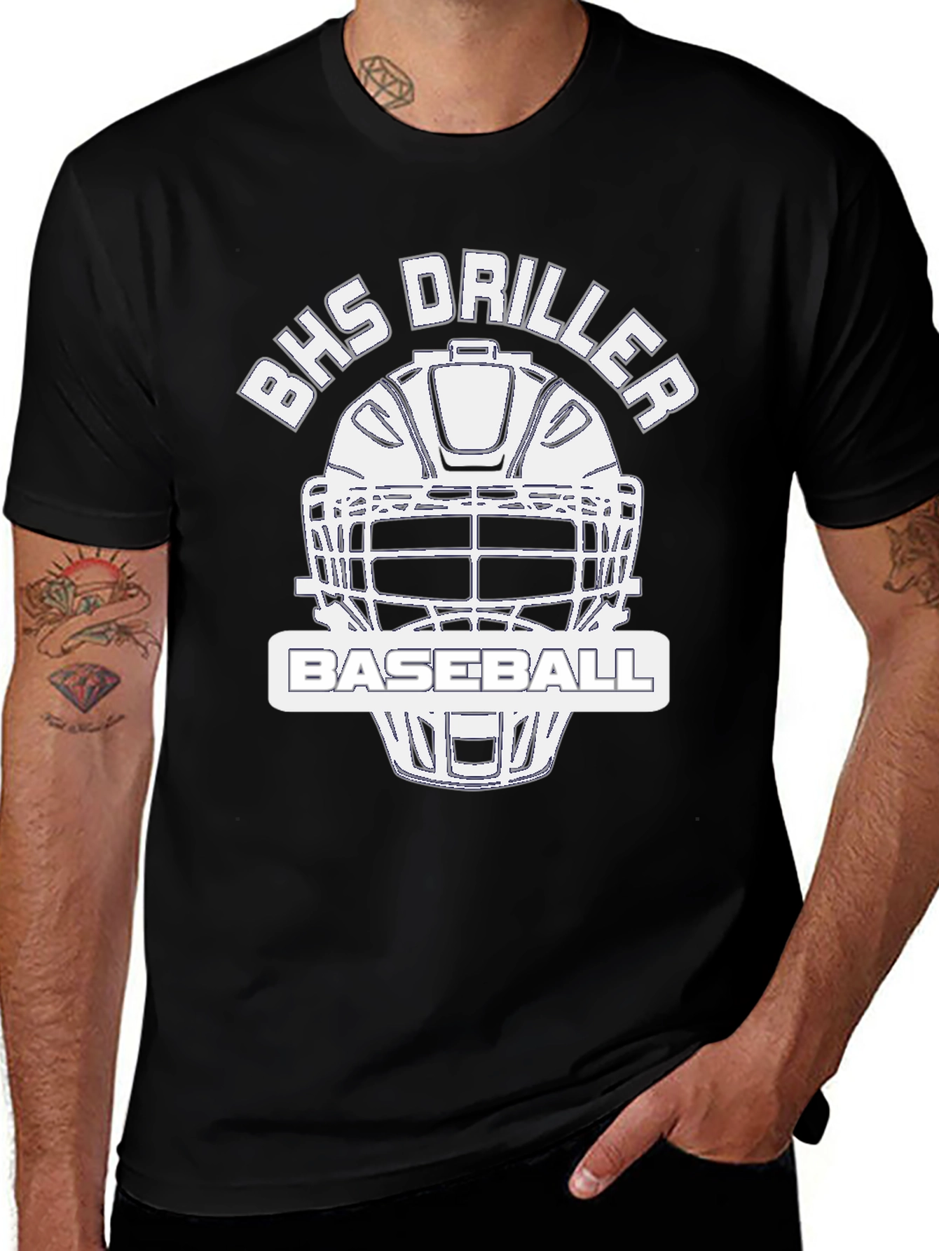 Variant 23 of BHS Driller Baseball Black T-Shirt