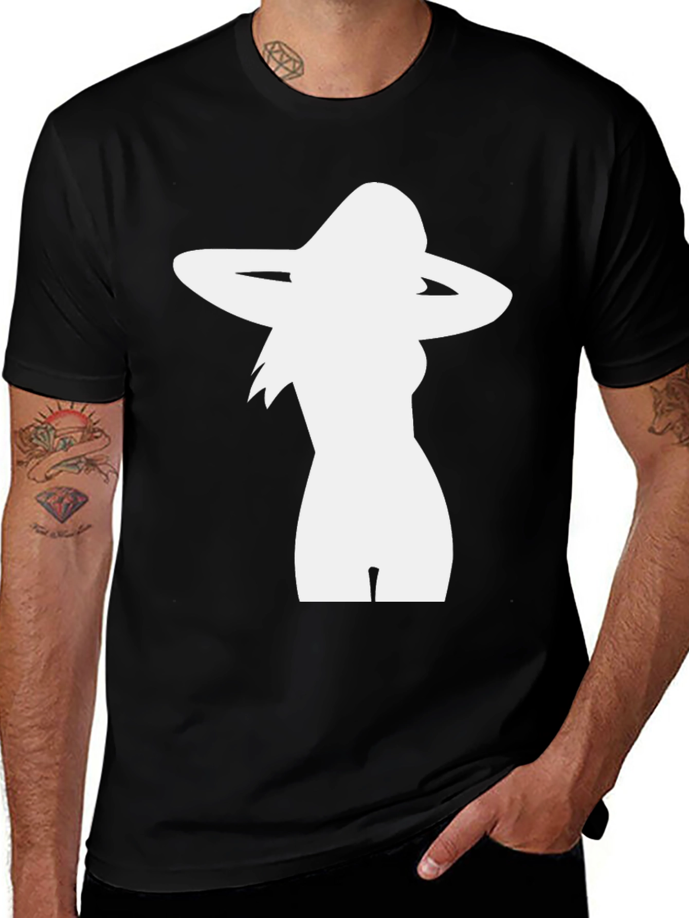 Variant 25 of Silhouette Graphic Black T-Shirt