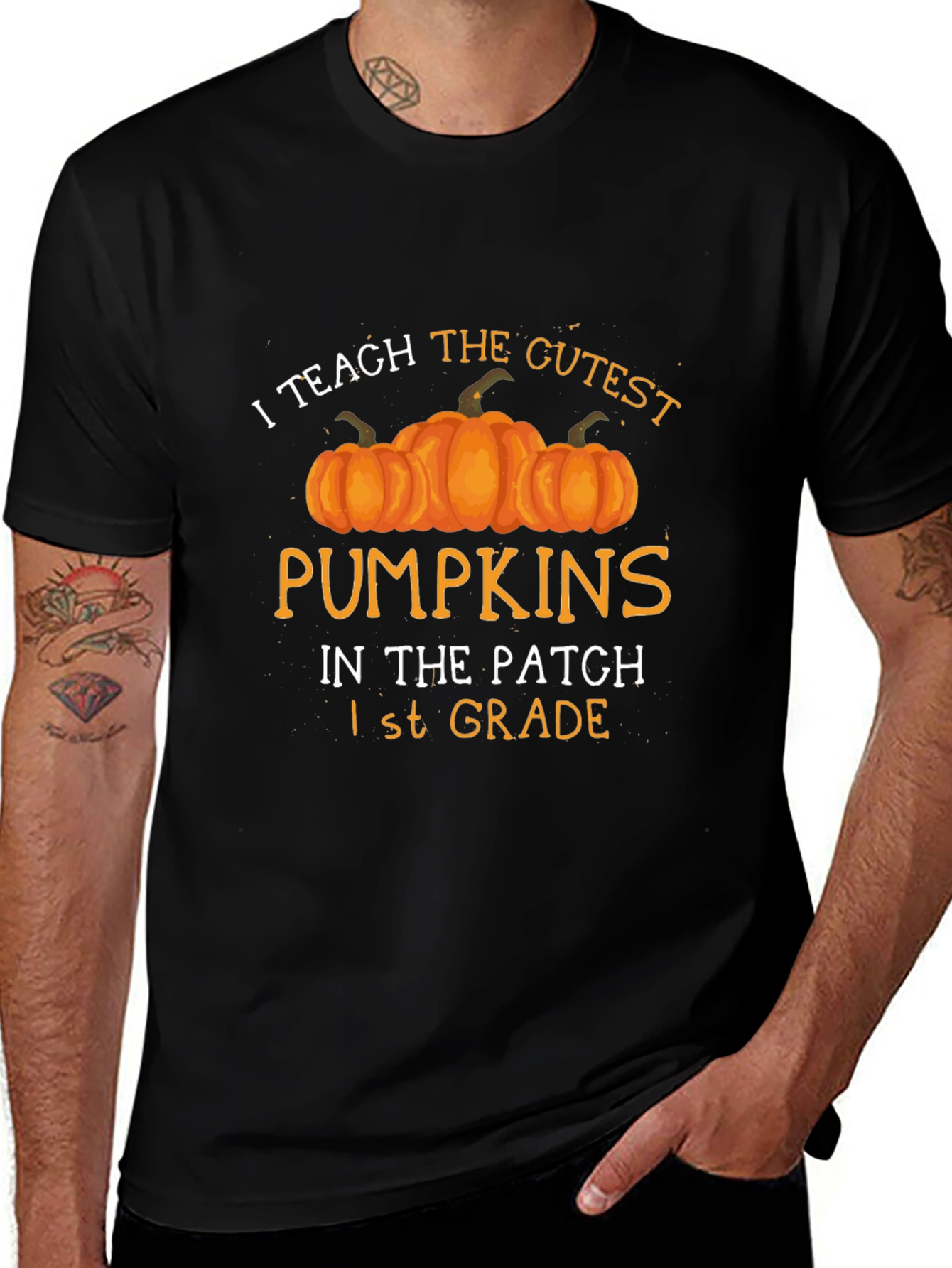 Variant 11 of Teacher Pumpkin Patch 1st Grade T-Shirt