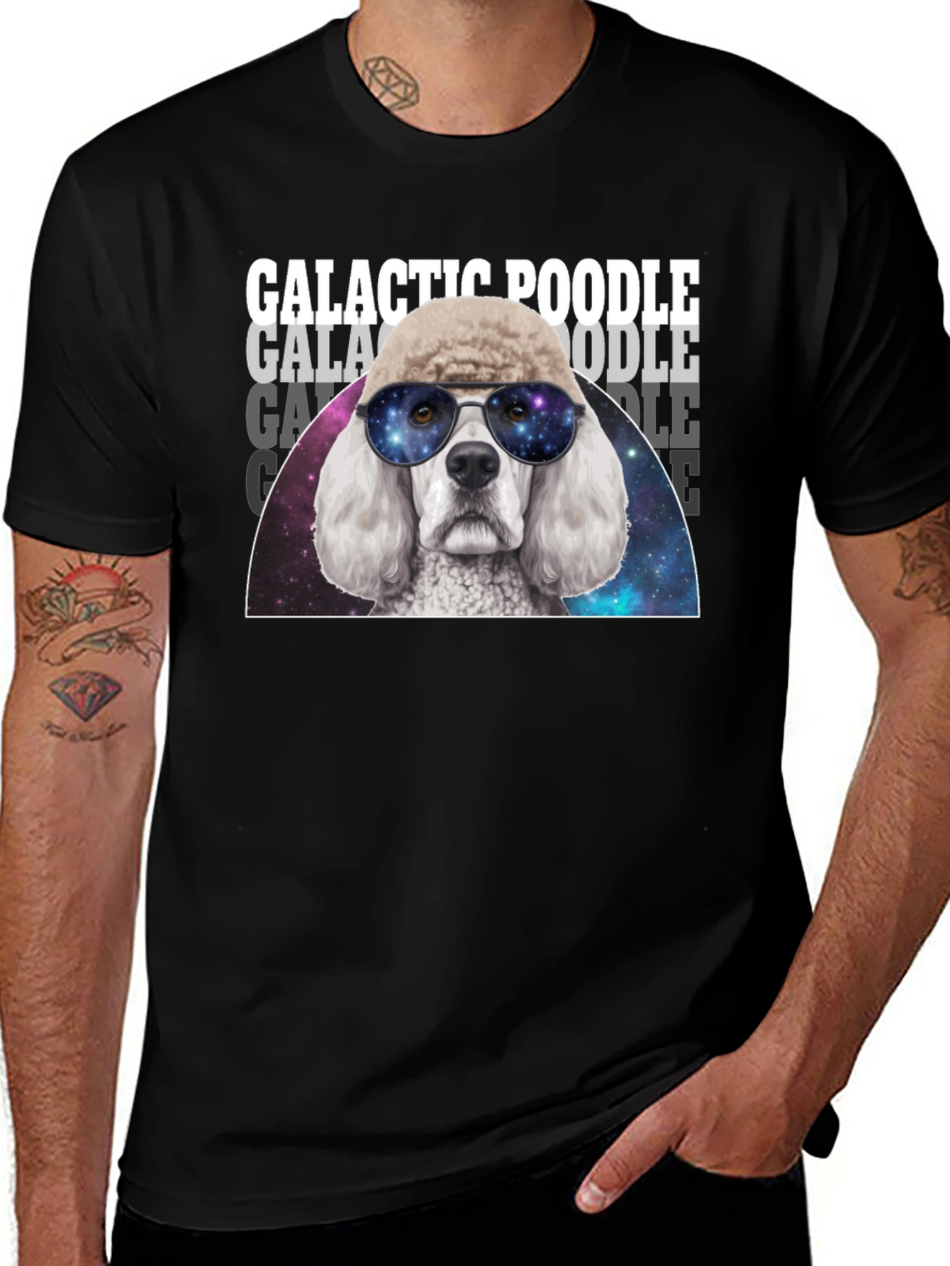 Variant 6 of Galactic Poodle T-Shirt - Cosmic Dog Tee