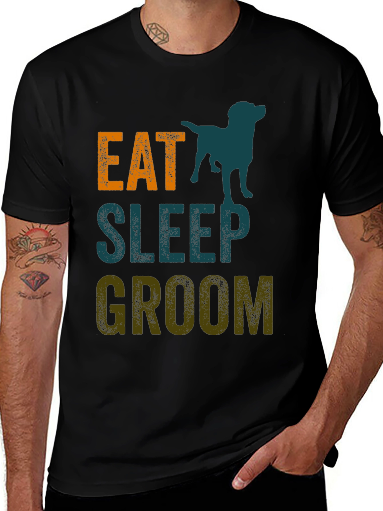 Eat Sleep Groom Dog T-Shirt - Pet Lover Tee