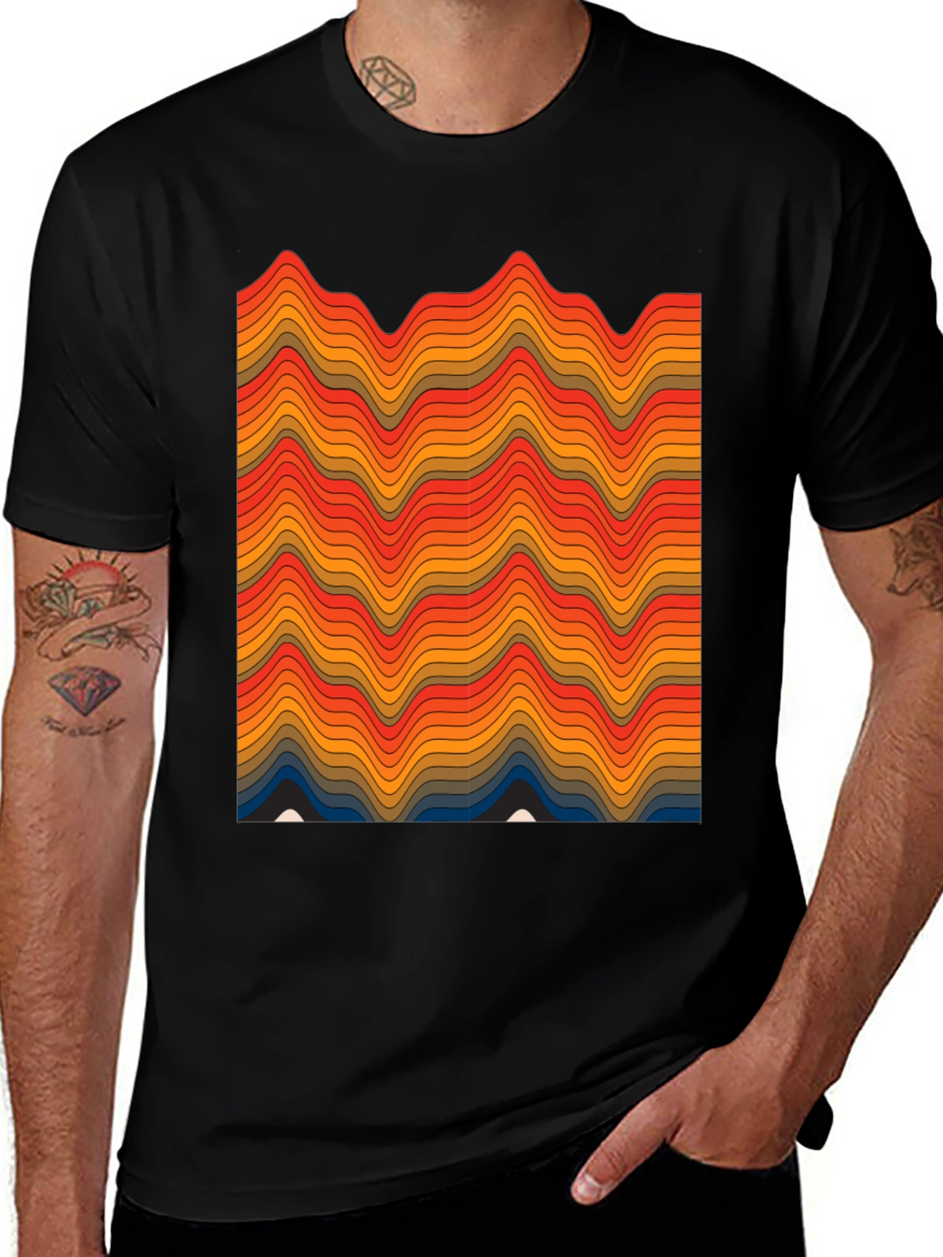 Retro Wave Graphic Tee - Vintage Style T-Shirt