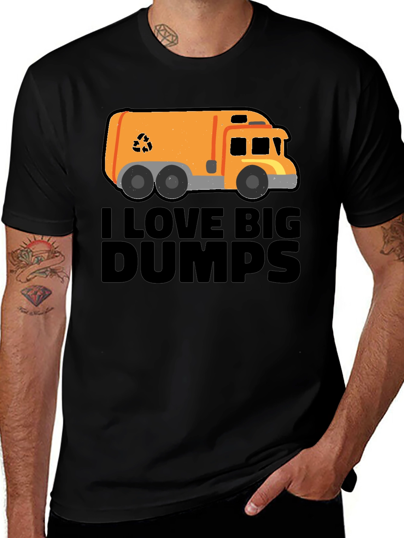 Variant 26 of I Love Big Dumps T-Shirt - Garbage Truck Tee
