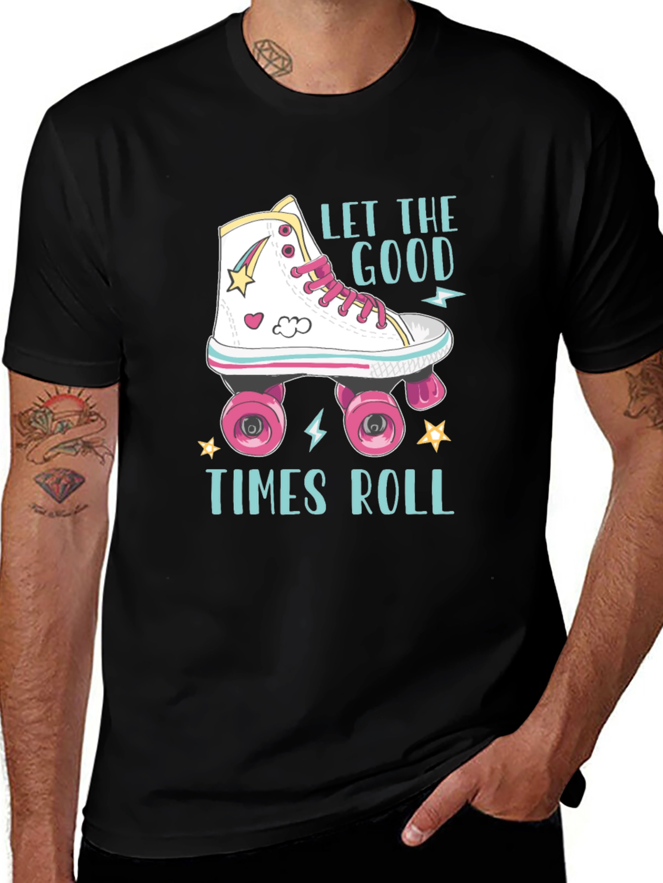Variant 6 of Retro Roller Skate T-Shirt - Let The Good Times Roll!