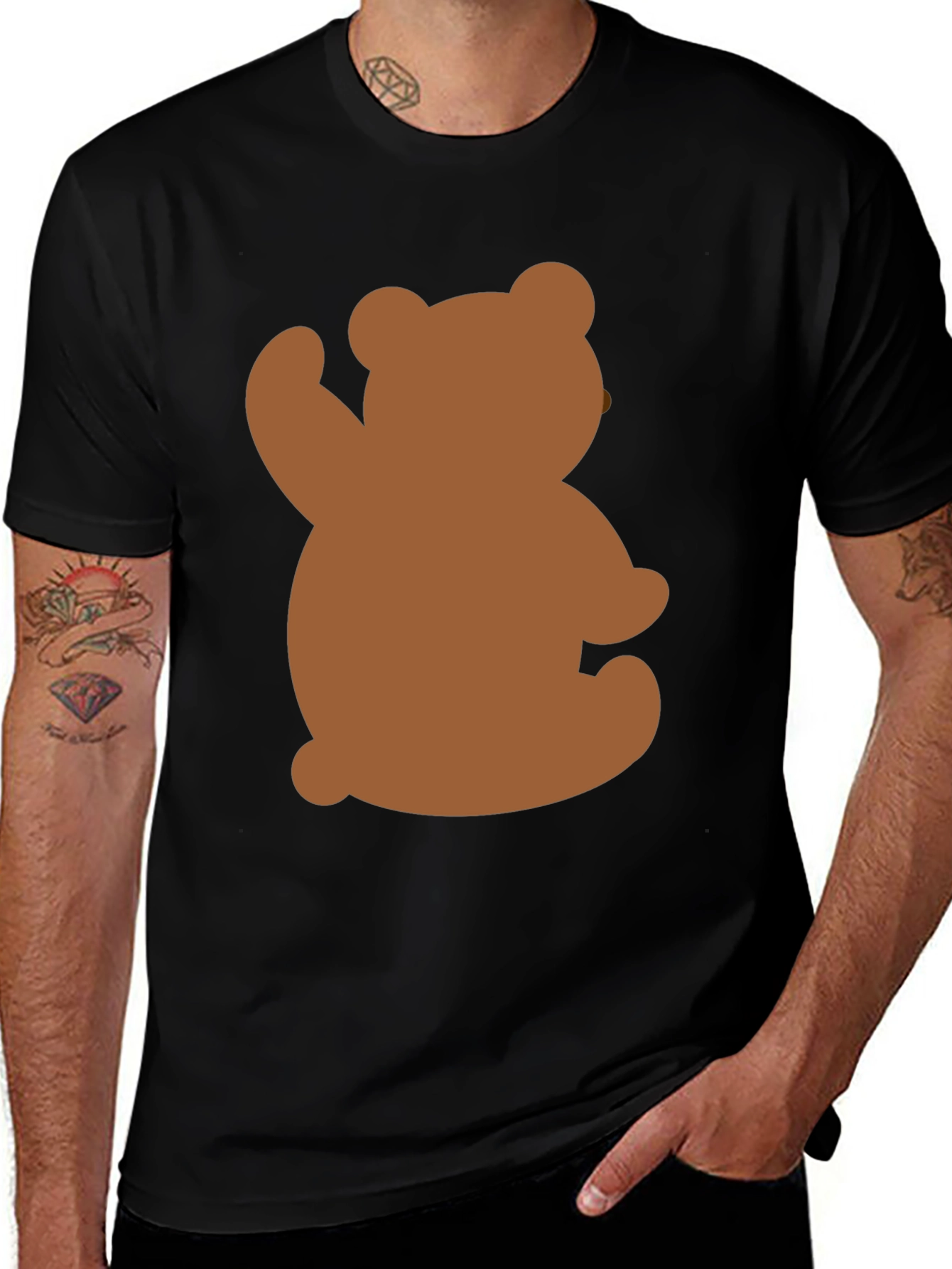 Bear Graphic Tee - Black Casual Comfort