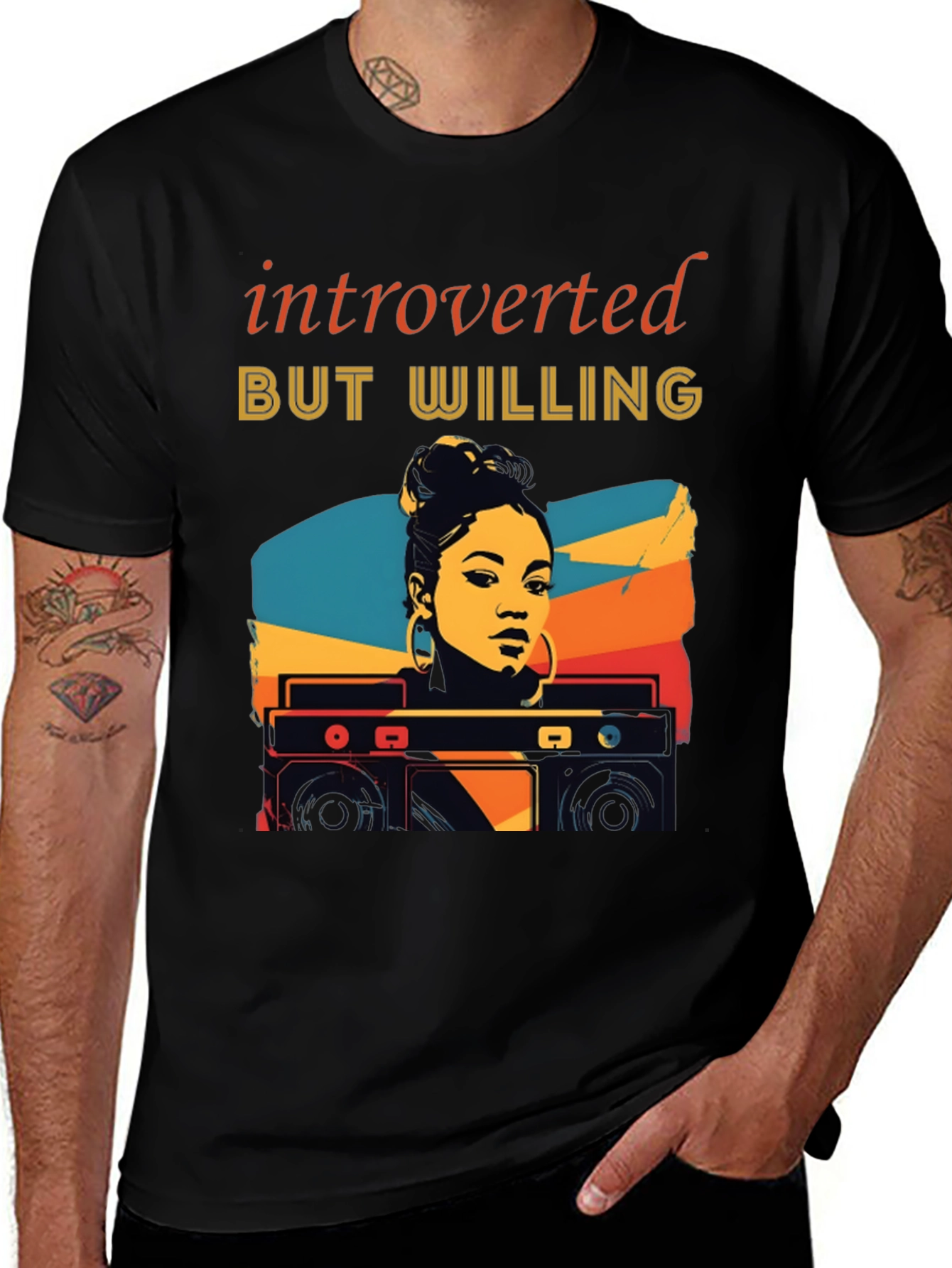 Variant 20 of Introverted But Willing Graphic T-Shirt