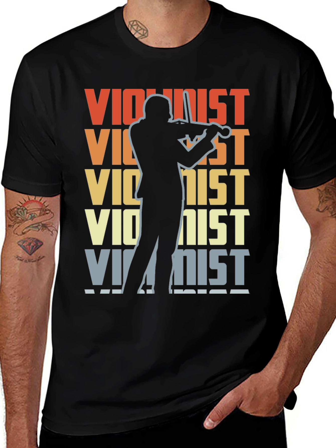 Variant 14 of Retro Violinist T-Shirt - Musical Gift