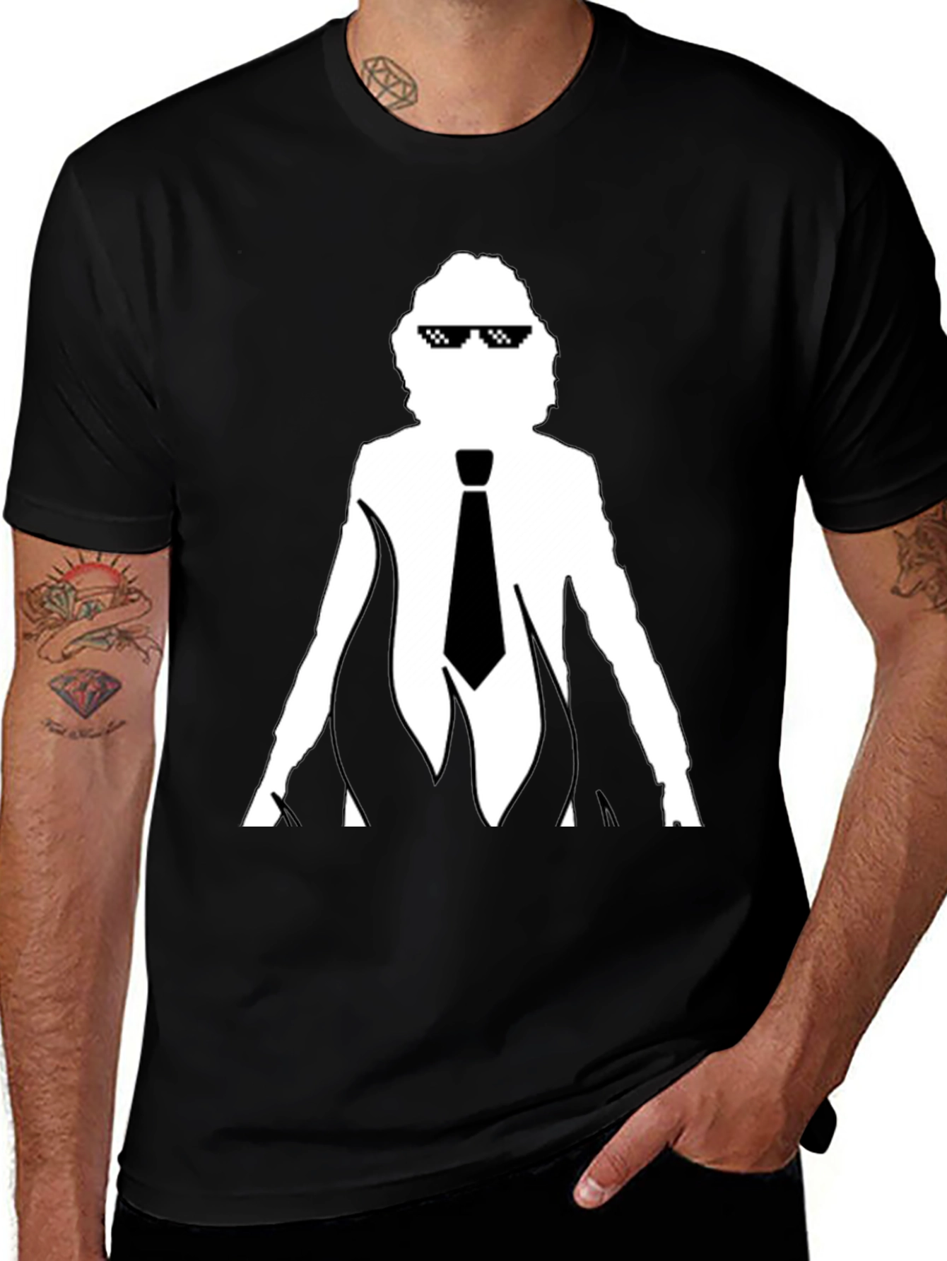 Variant 17 of Cool Dude Silhouette T-Shirt - Black Graphic Tee