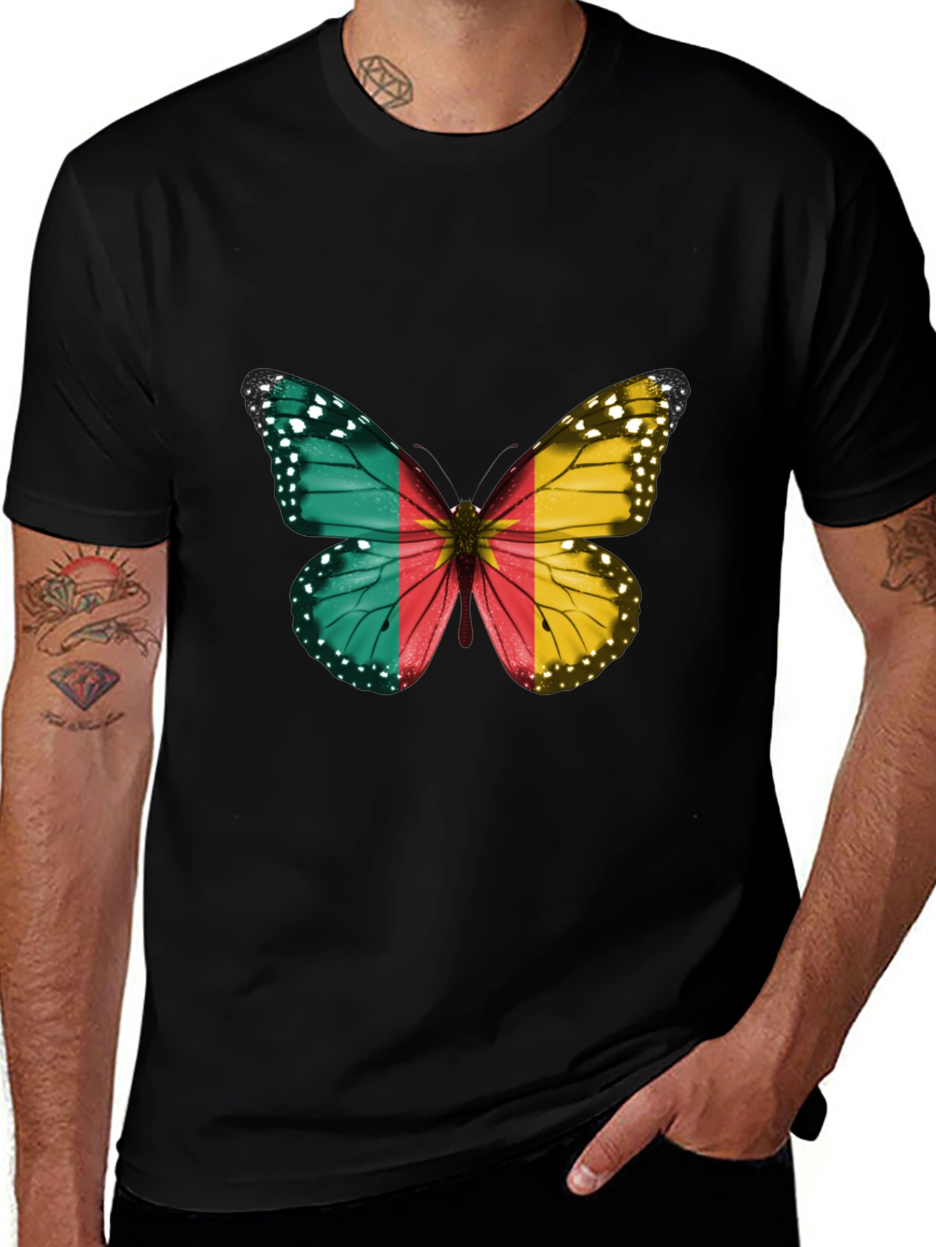 Variant 16 of Butterfly Cameroon Flag T-Shirt