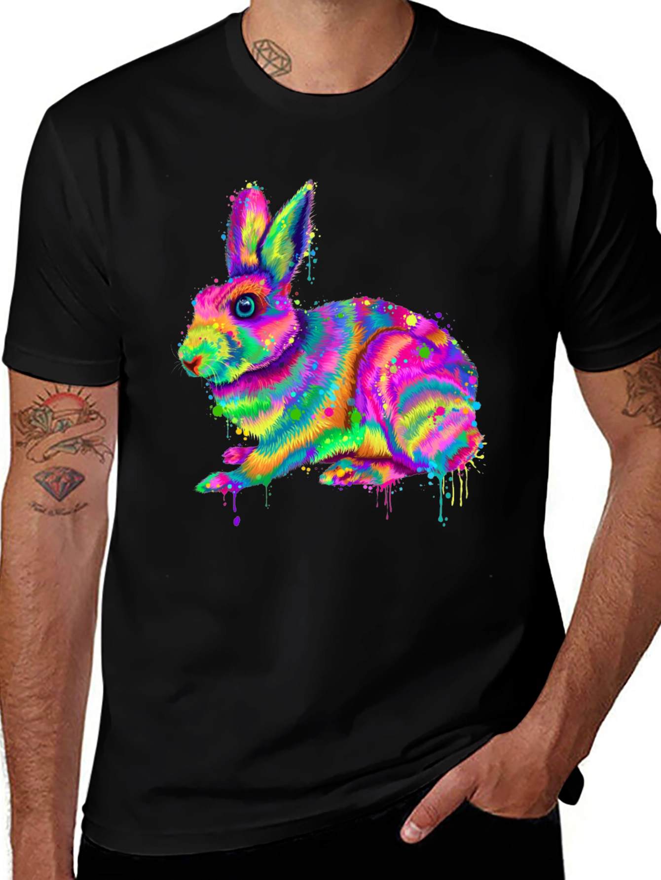 Variant 16 of Rainbow Rabbit Graphic Tee