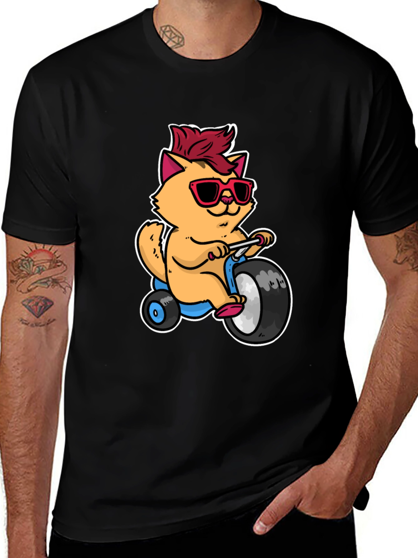 Variant 22 of Cool Cat on Tricycle T-Shirt