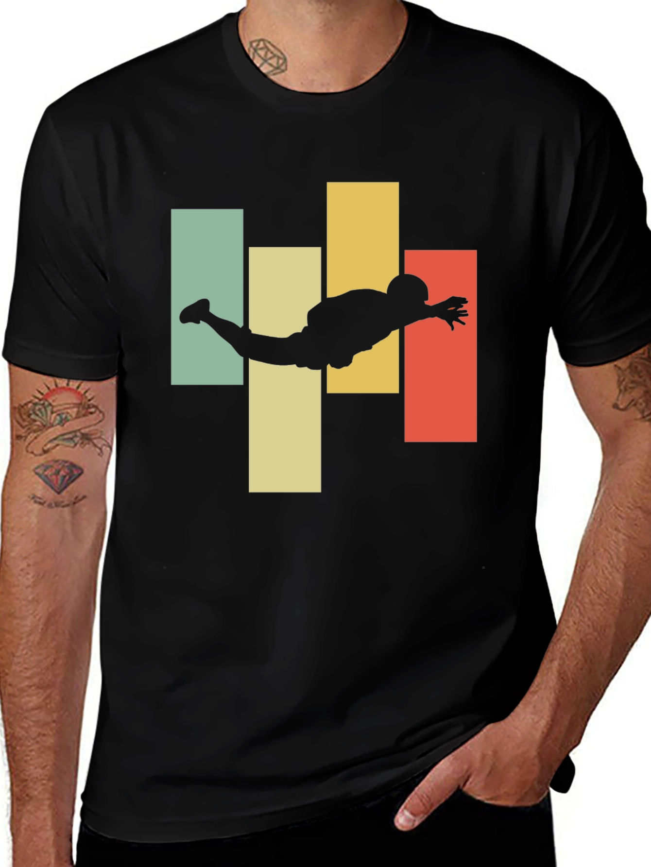 Variant 29 of Skydiver Silhouette Tee - Retro Style Design