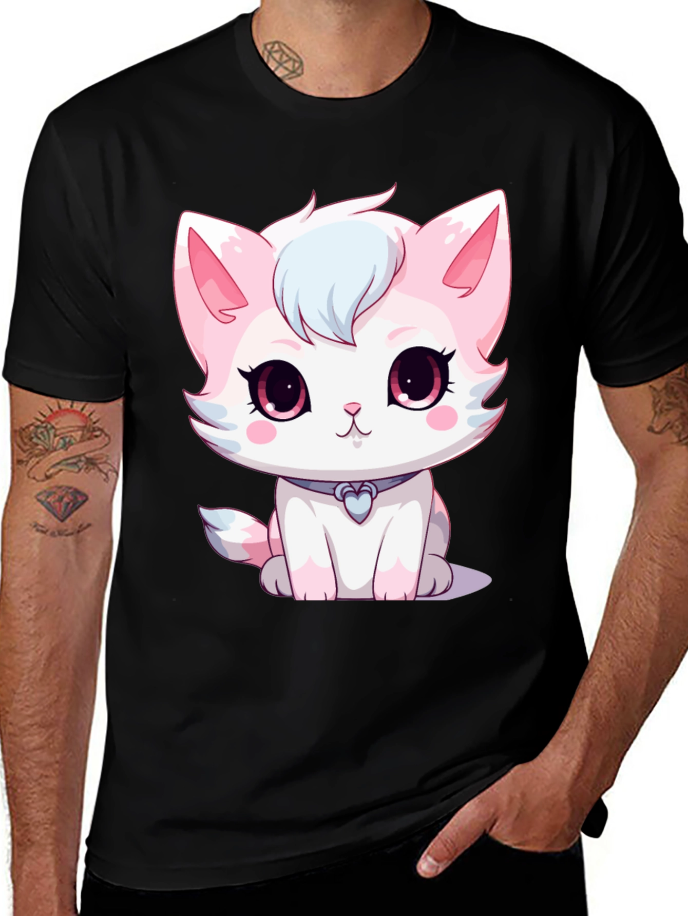 Variant 17 of Cute Kitten Cartoon Graphic Tee