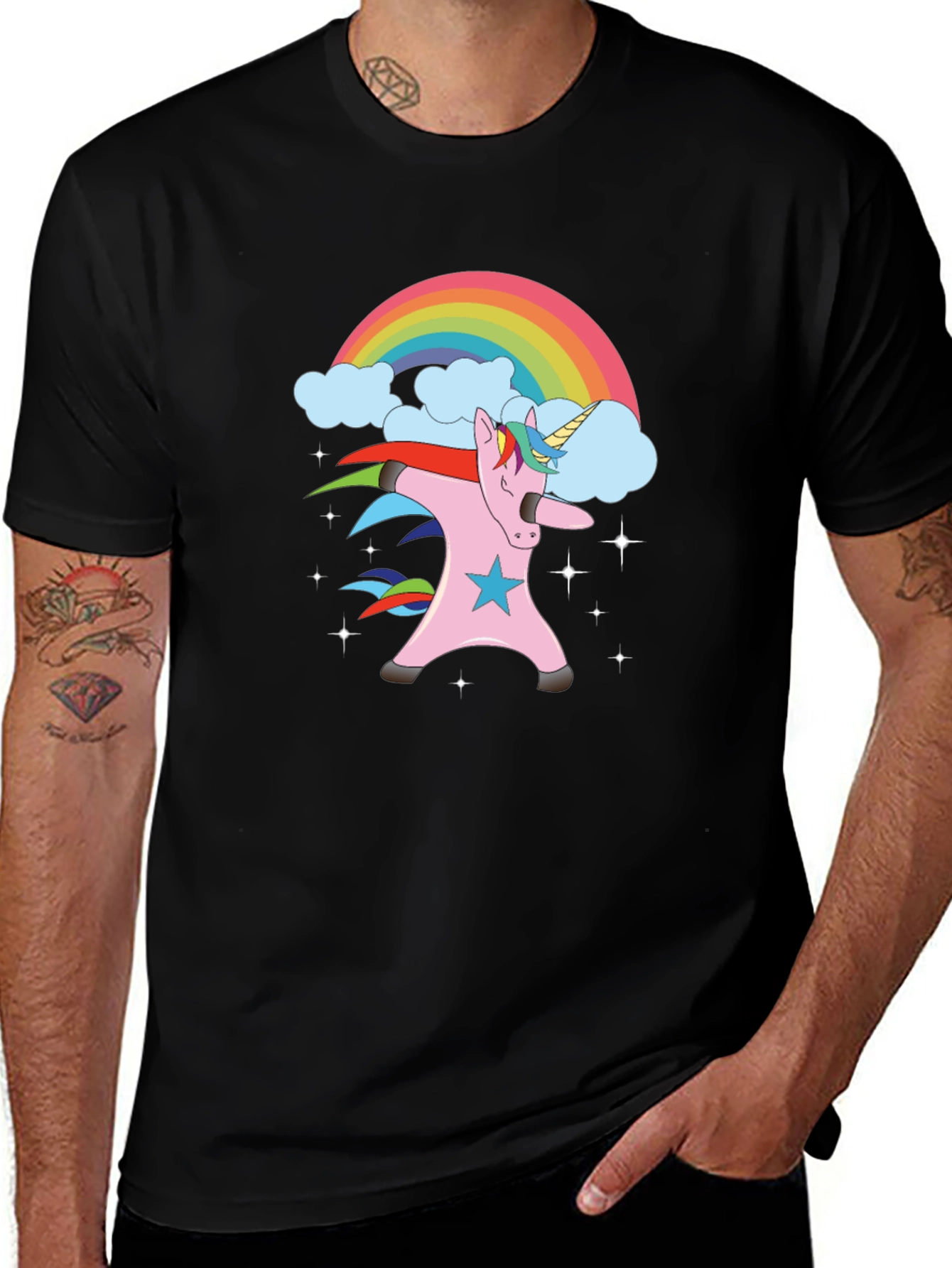 Variant 30 of Dabbing Unicorn Rainbow Graphic Tee