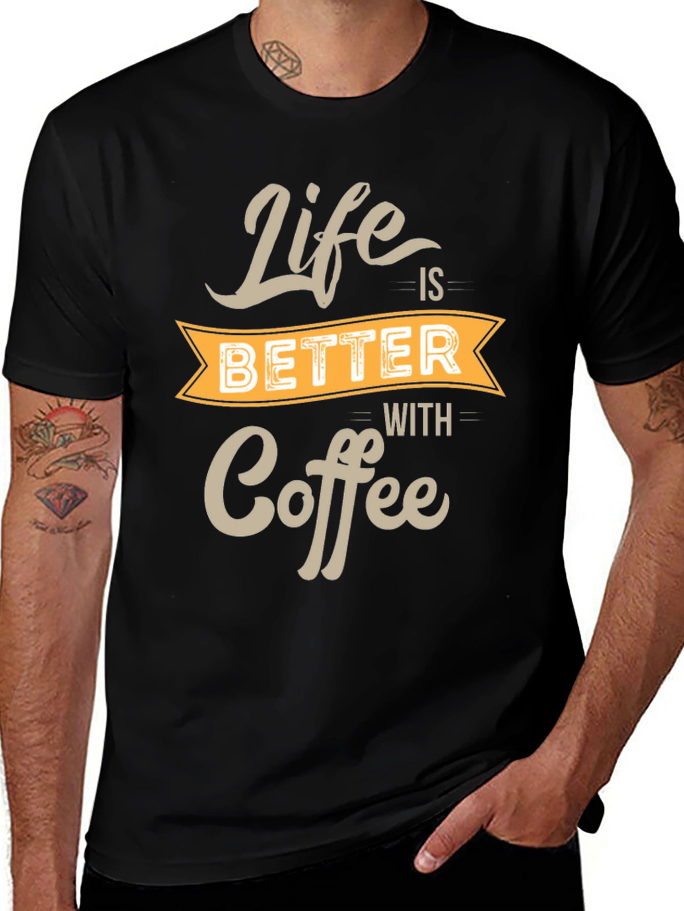 Variant 6 of Life is Better With Coffee Black T-Shirt