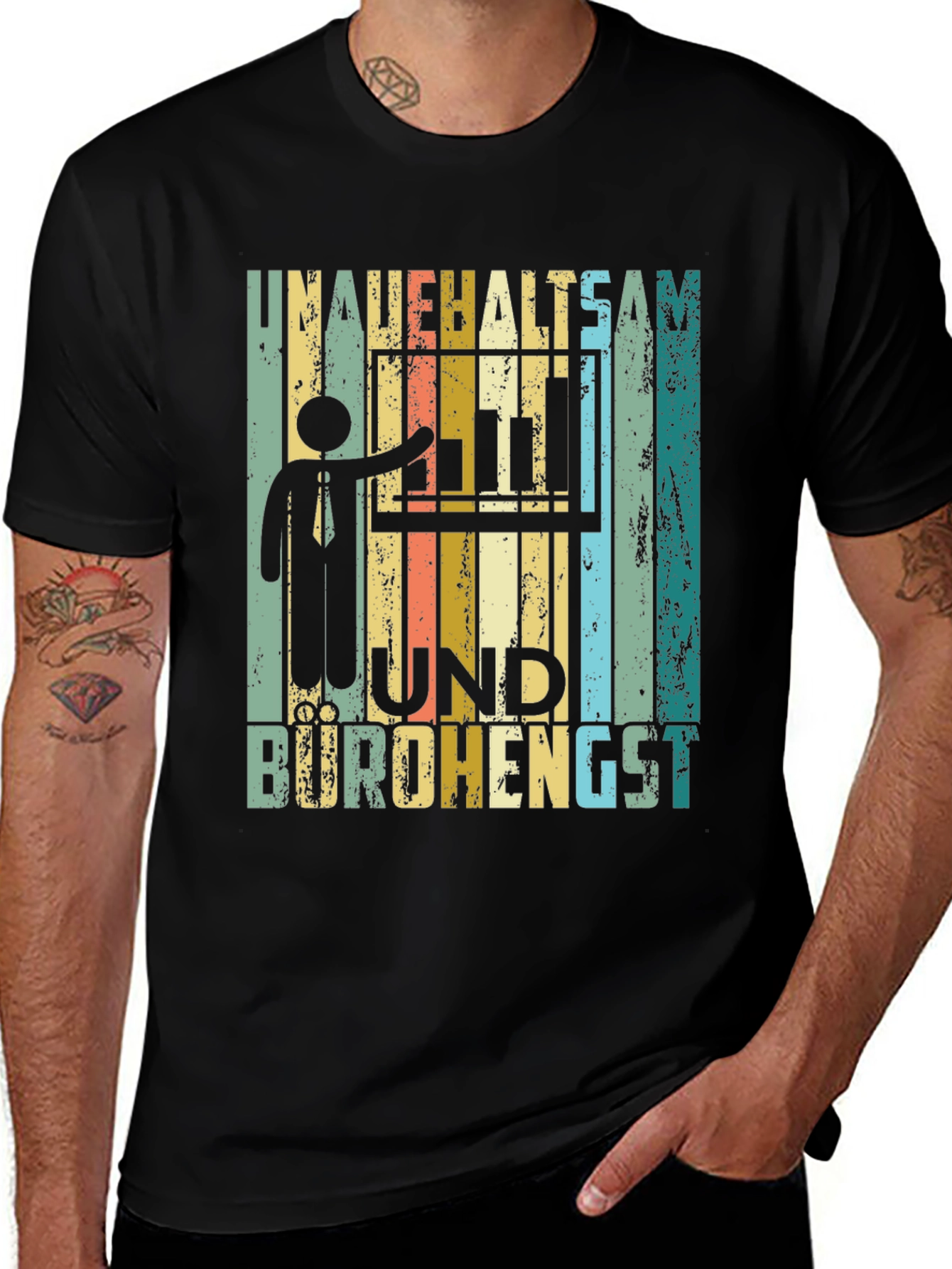 Variant 21 of Retro Office Worker T-Shirt - Funny German Text Design