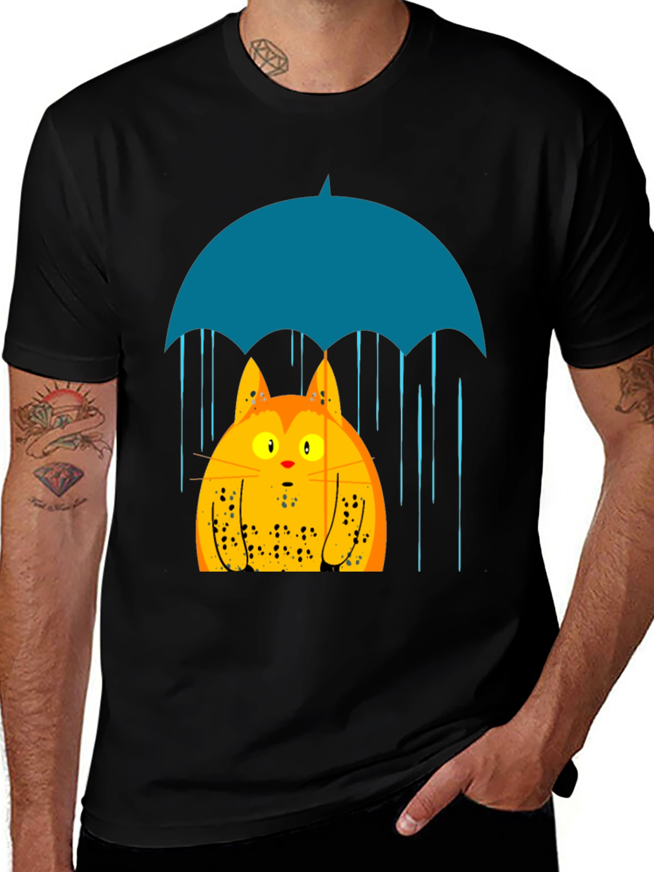 Variant 28 of Cat Under Umbrella Graphic T-Shirt