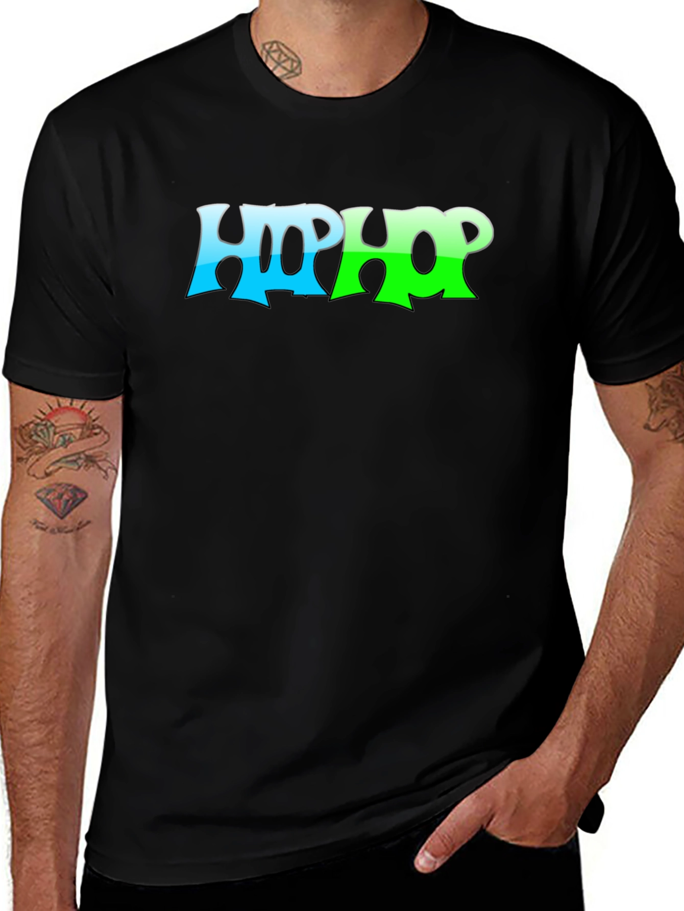 Black Hip Hop Graphic Tee - Cool Casual Style main image