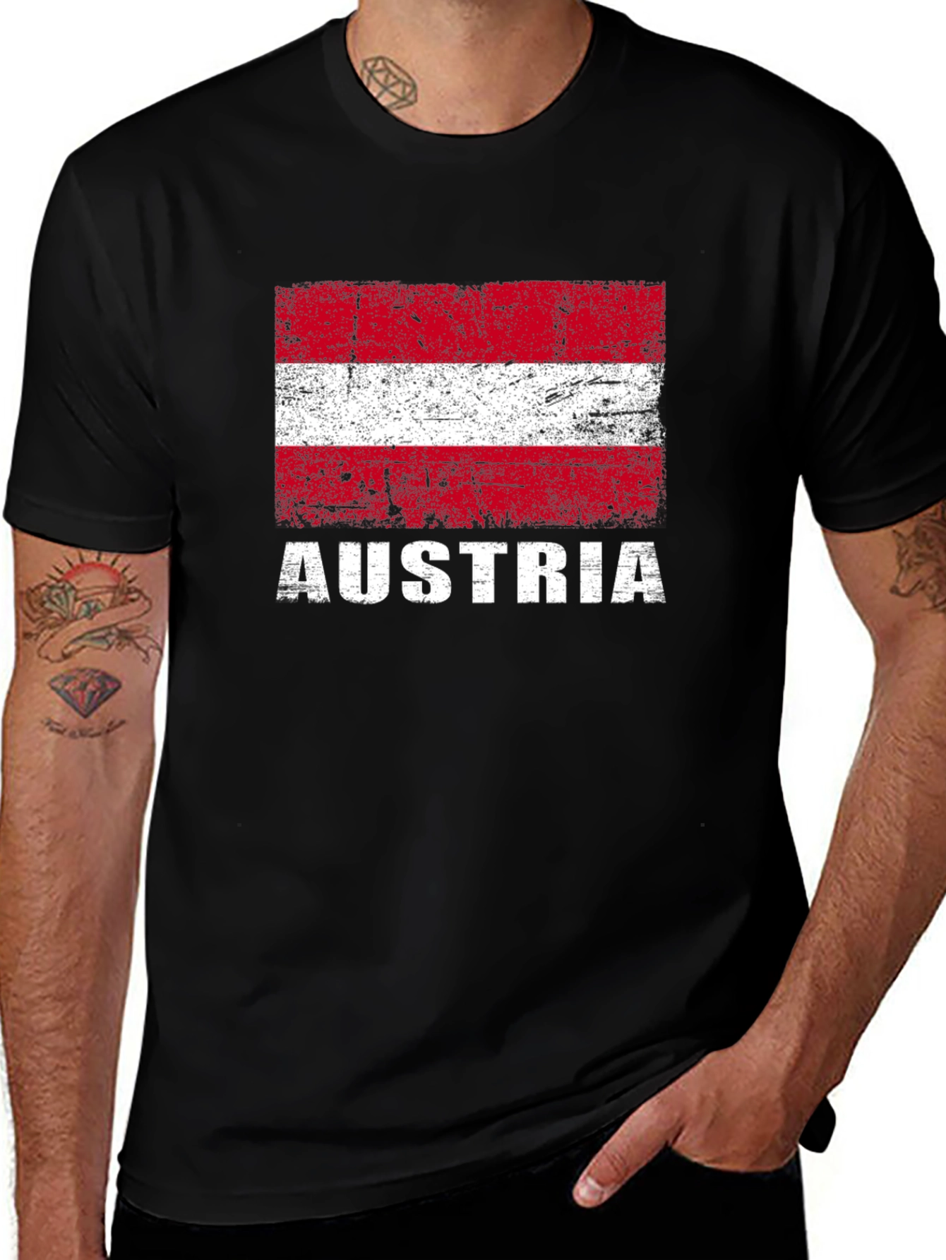 Austria Flag T-Shirt - Distressed Design