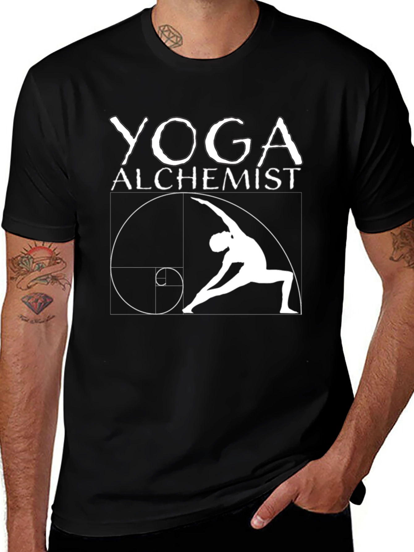 Variant 18 of Yoga Alchemist Black T-Shirt - Spiritual Design
