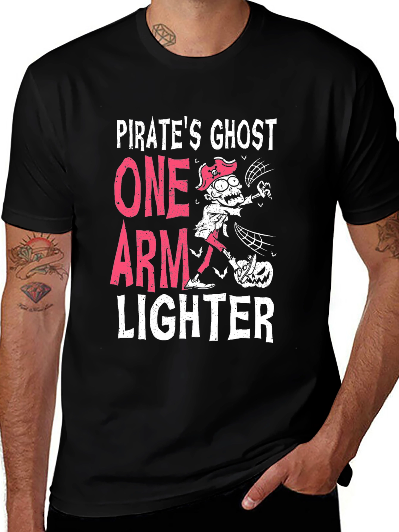 Pirate Ghost T-Shirt - One Arm Lighter Funny Tee