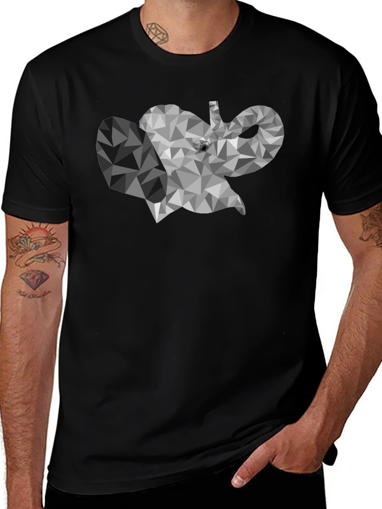 Variant 10 of Geometric Elephant Graphic T-Shirt - Modern Style