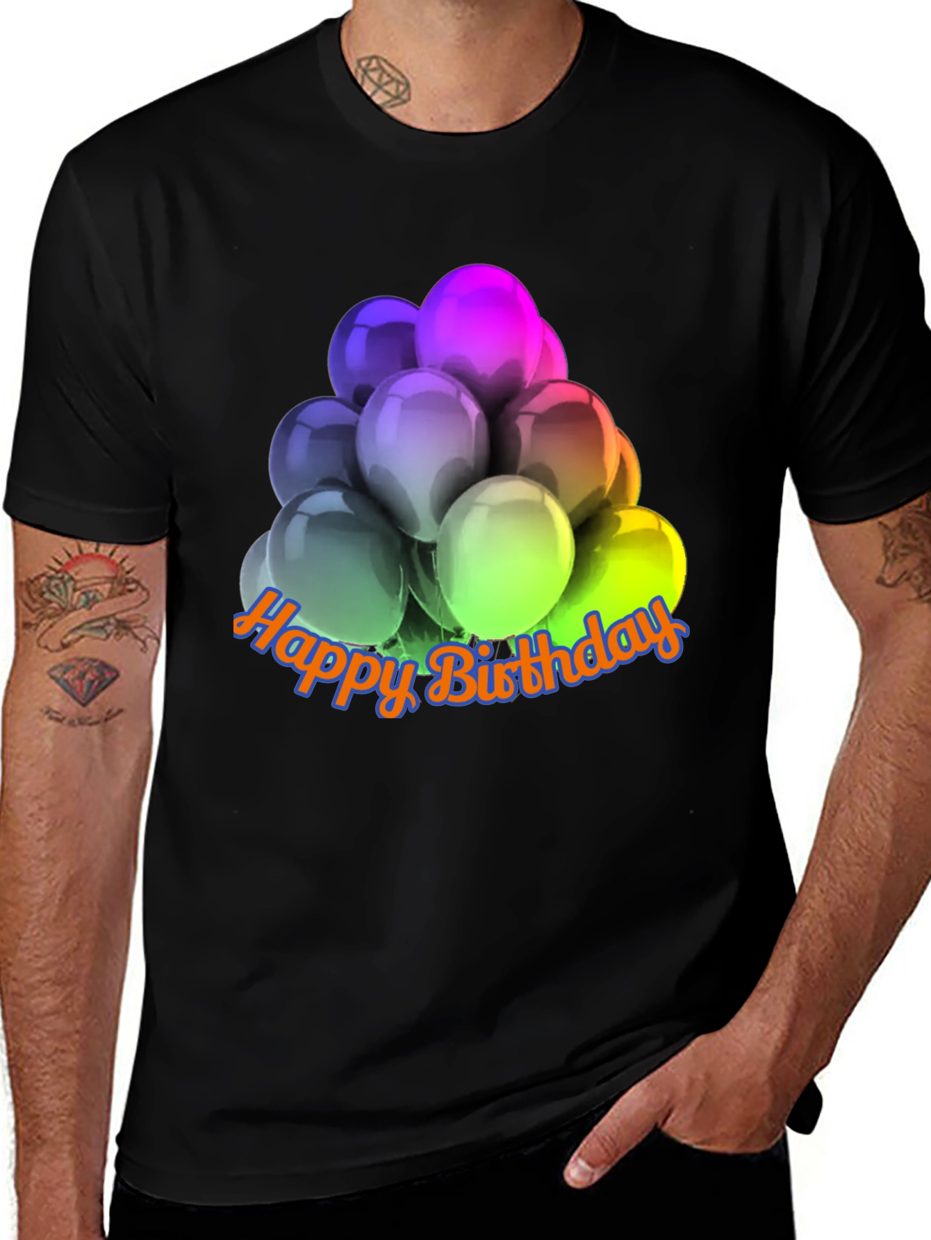 Variant 10 of Happy Birthday Balloons Graphic T-Shirt