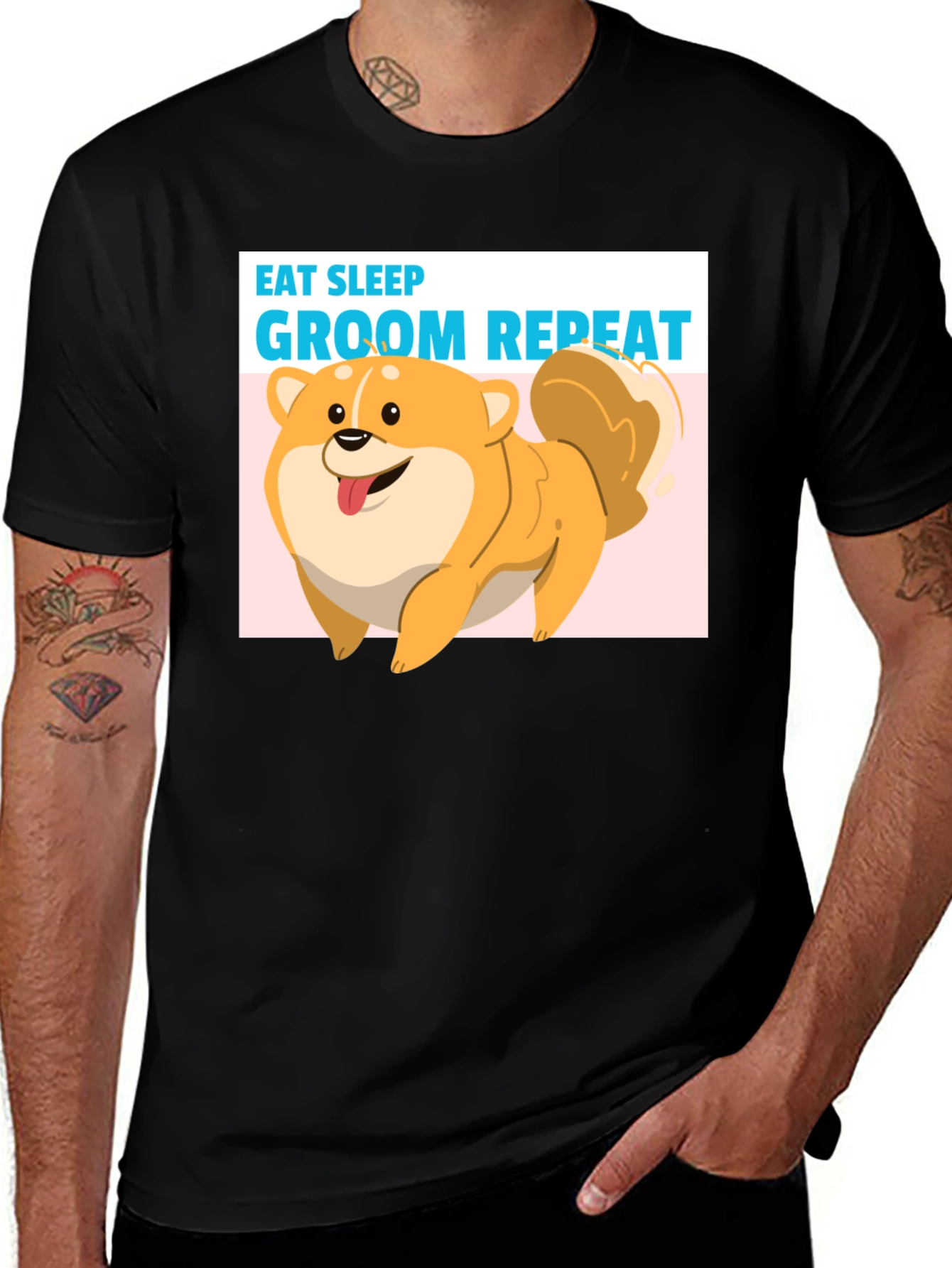 Variant 20 of Eat Sleep Groom Repeat Dog T-Shirt