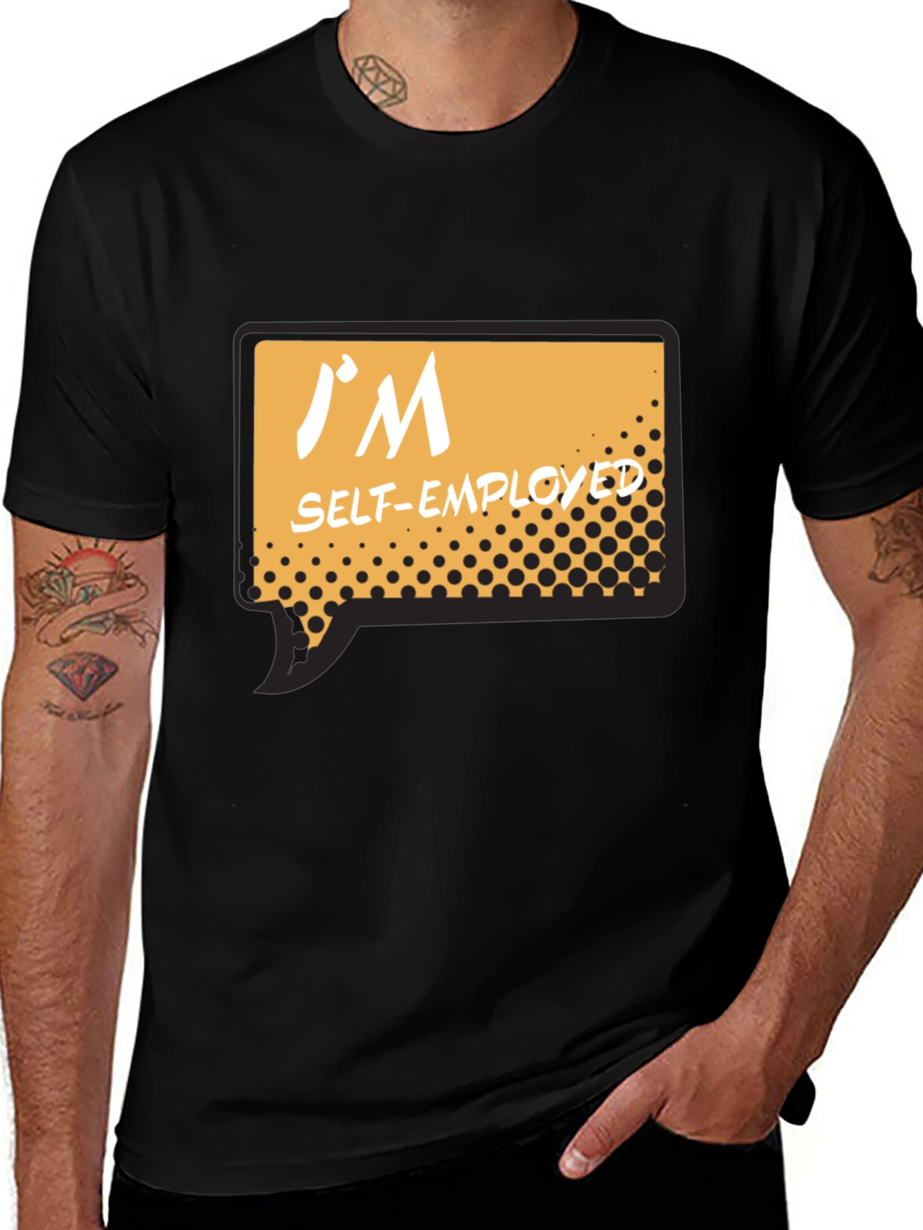 Variant 25 of I'm Self Employed Black T-Shirt