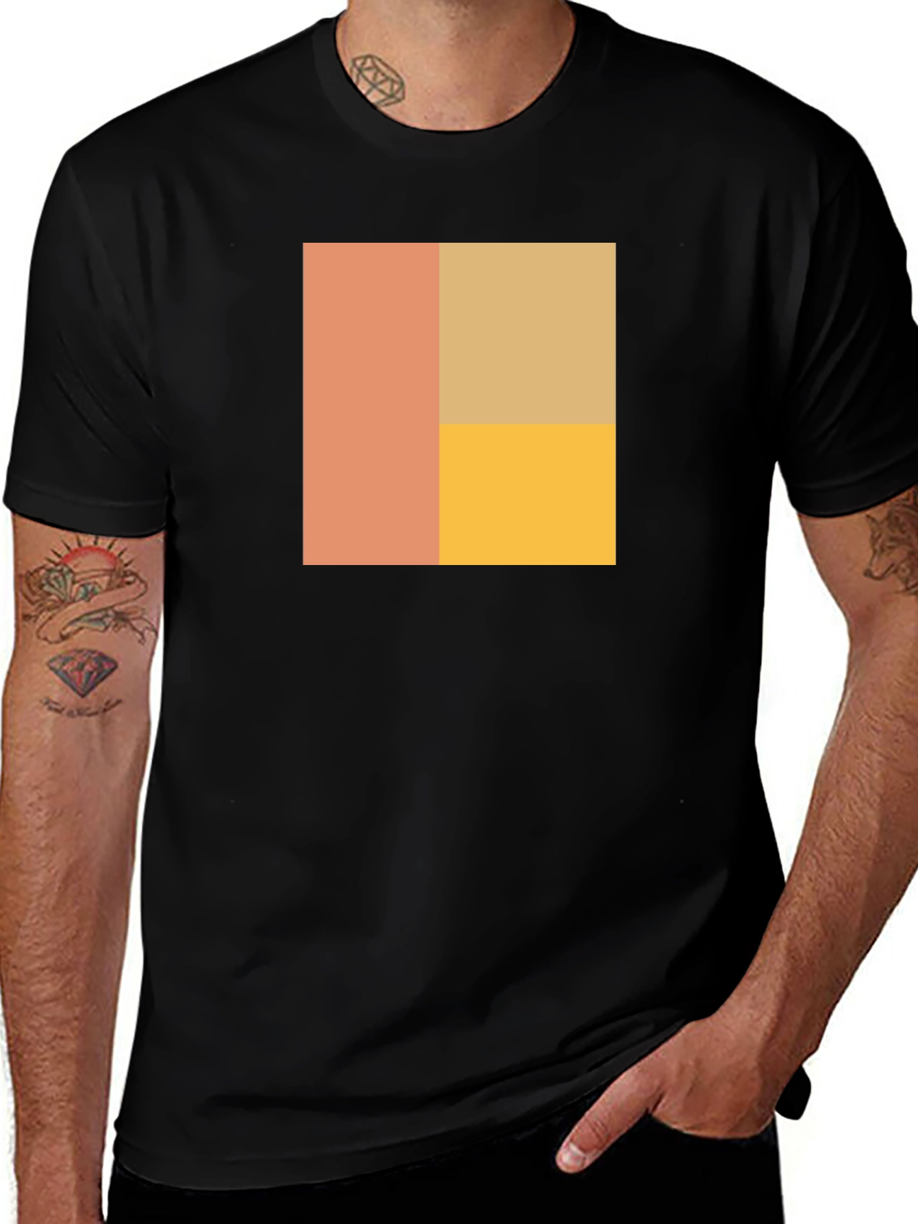 Variant 18 of Modern Color Block Tee - Black