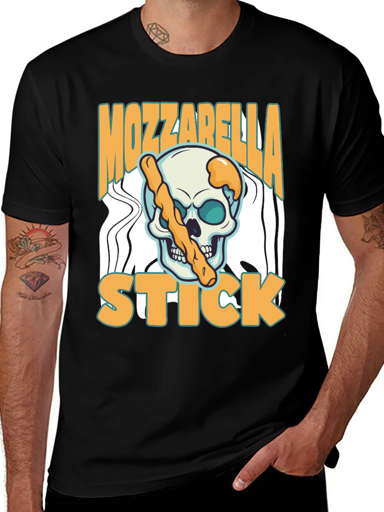 Variant 9 of Mozzarella Stick Skull Graphic Tee