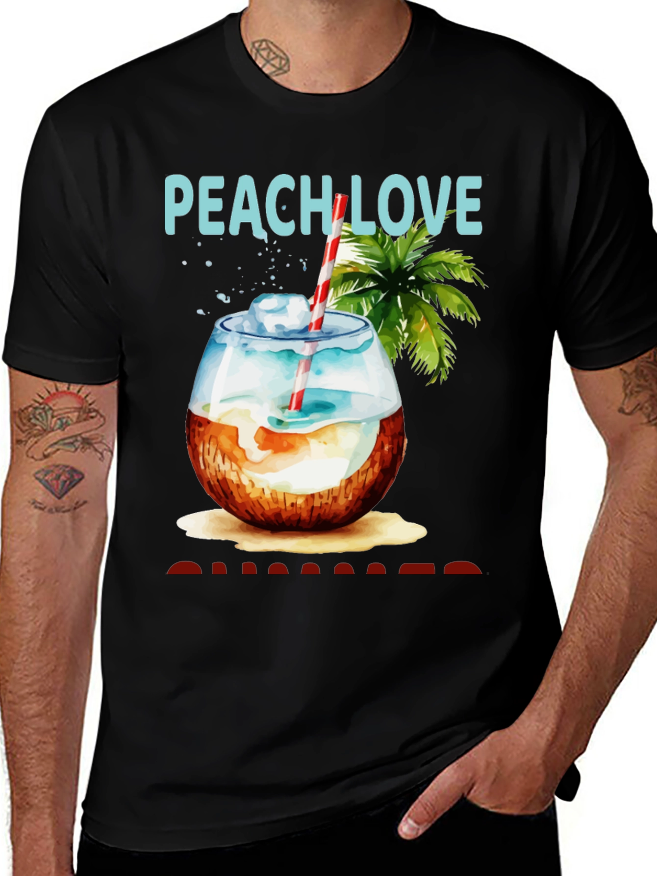 Variant 11 of Peach Love Paradise T-Shirt - Beach Vacation Tee