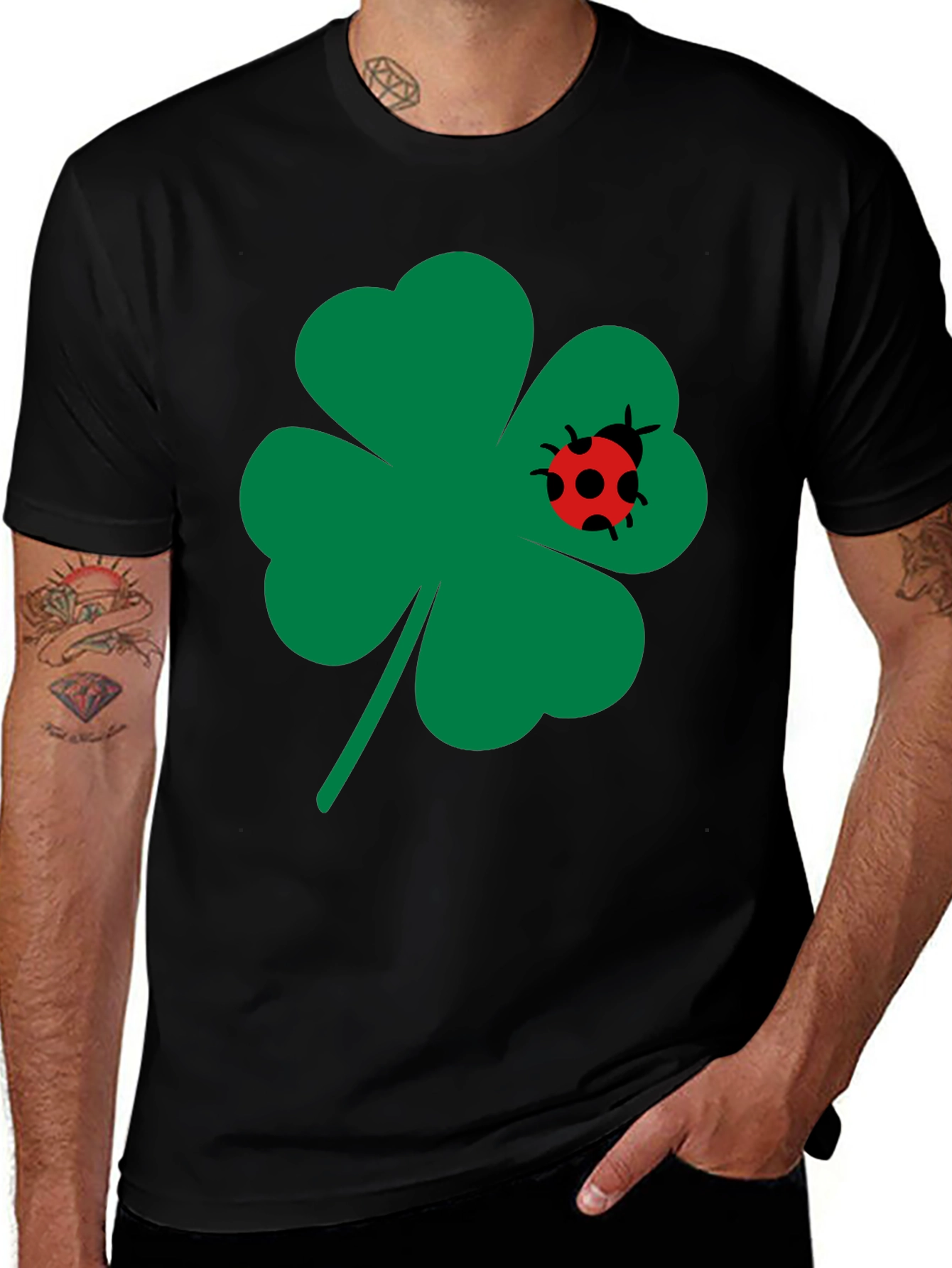 Variant 23 of Lucky Clover & Ladybug Graphic Tee