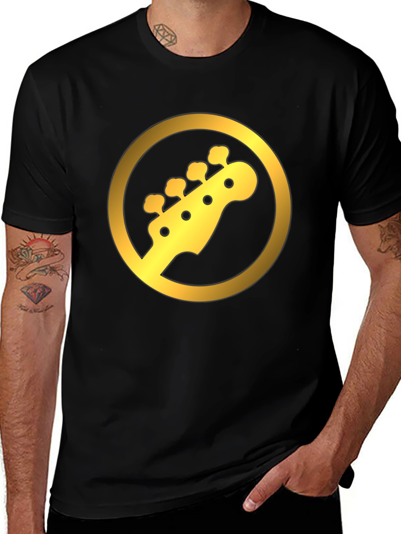 Variant 9 of Guitar Headstock Graphic Tee - Stylish Music Lover's Shirt