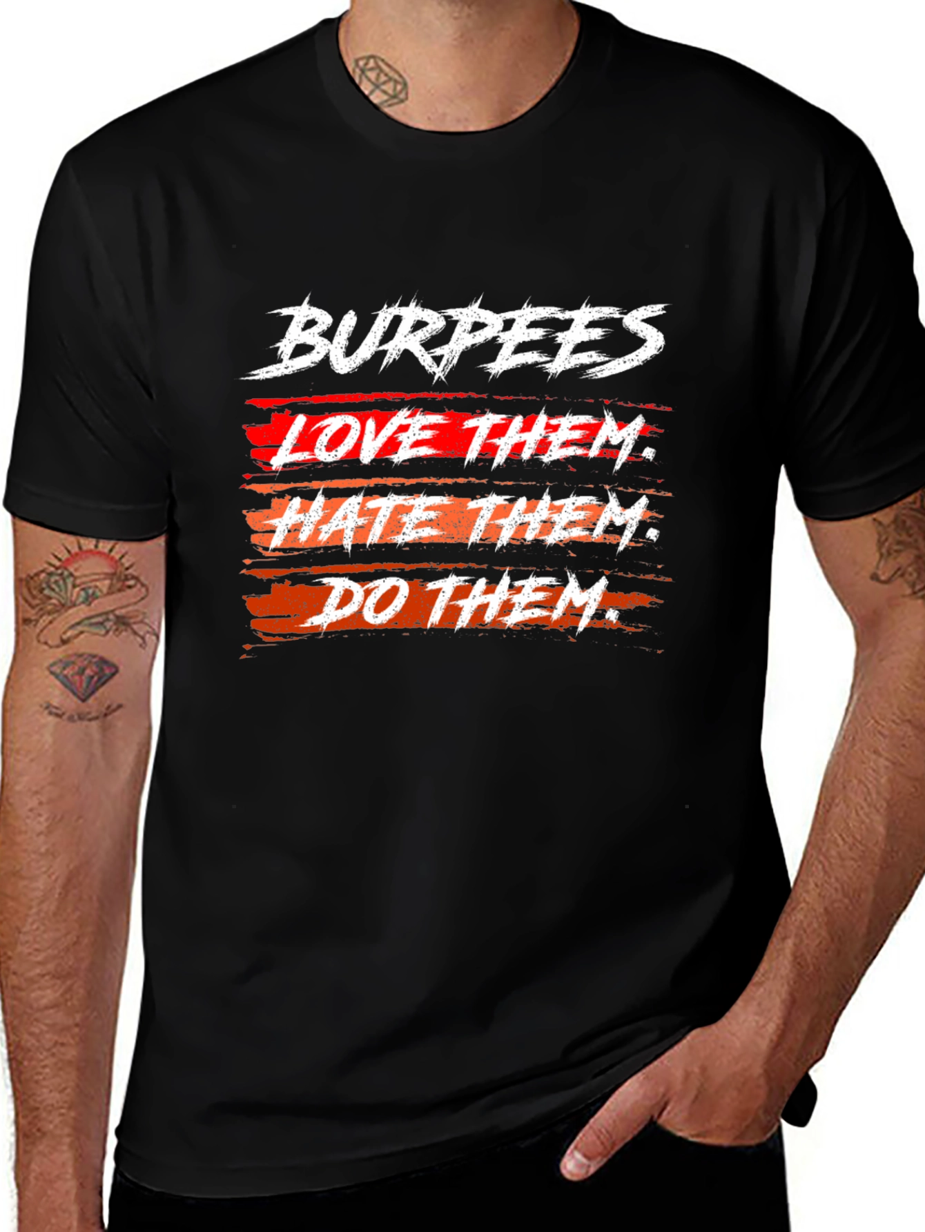 Variant 23 of Burpees Graphic Tee - Love, Hate, Do Them Workout Shirt