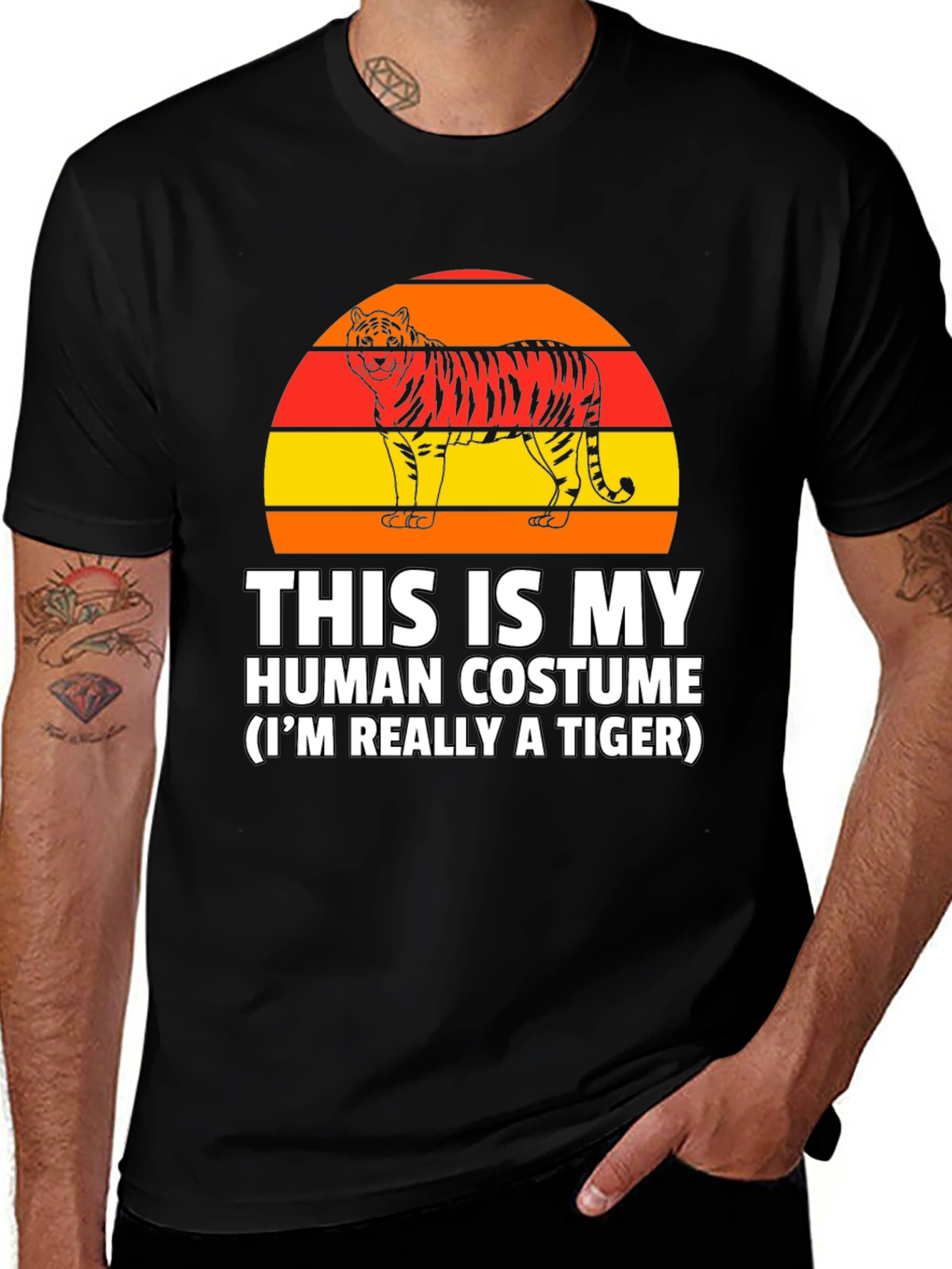 Variant 18 of Funny Tiger Costume Graphic T-Shirt