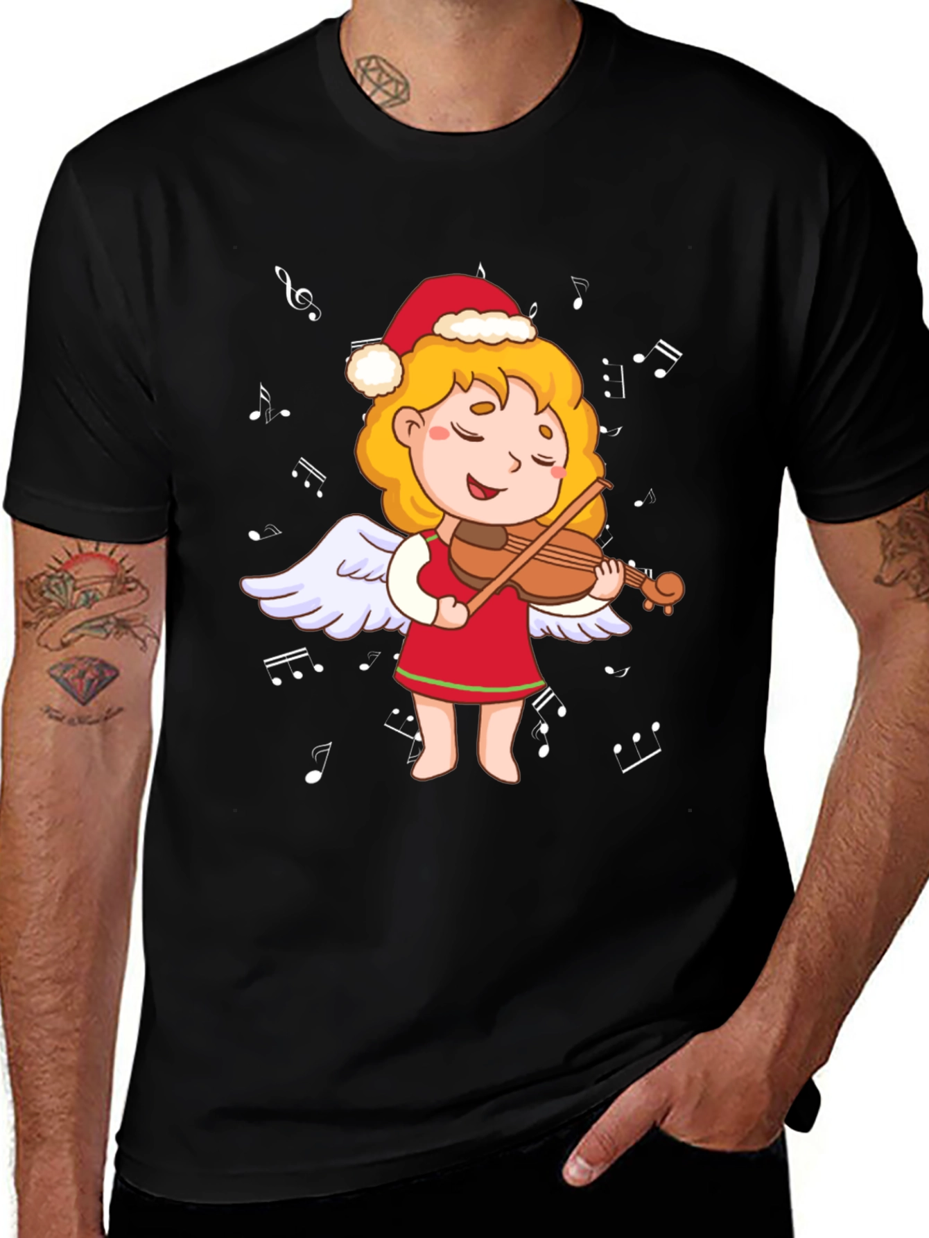 Angel with Violin Graphic T-Shirt