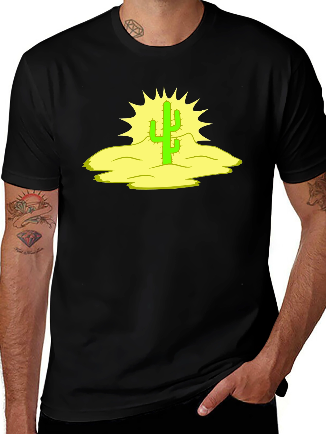 Variant 6 of Cactus Graphic Black Tee - Desert Vibes