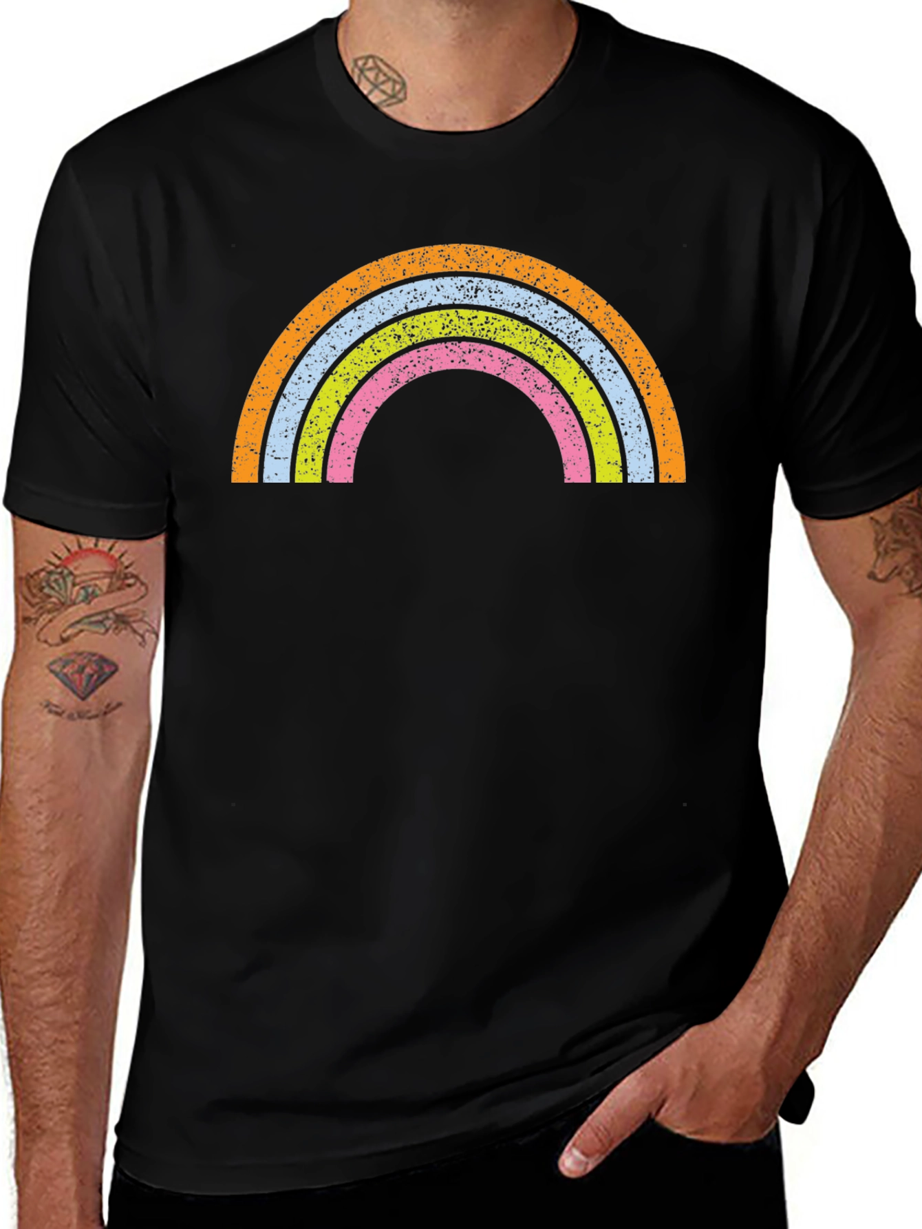 Variant 20 of Retro Rainbow Graphic Tee - Soft Cotton Blend