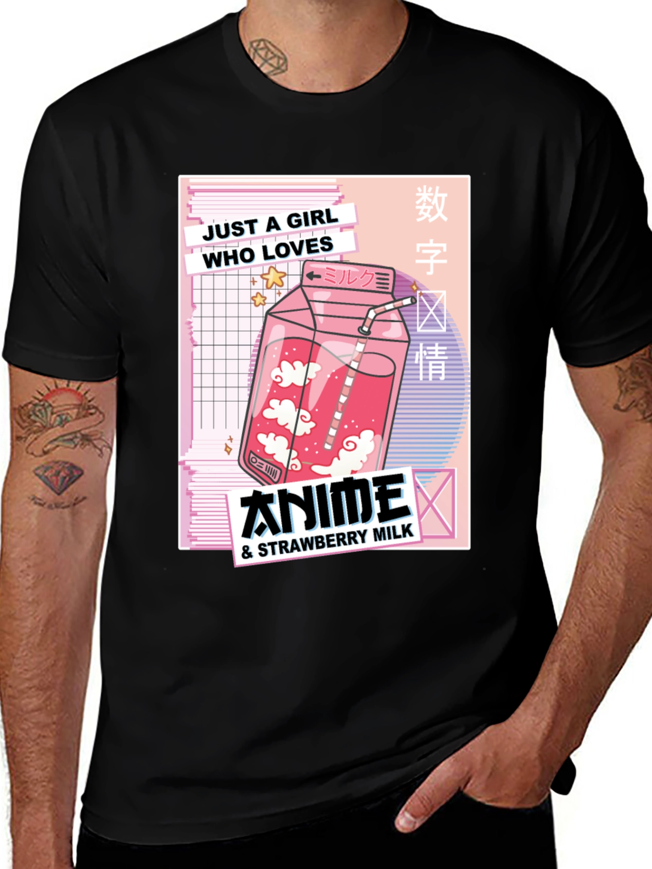 Variant 2 of Anime & Strawberry Milk Graphic Tee