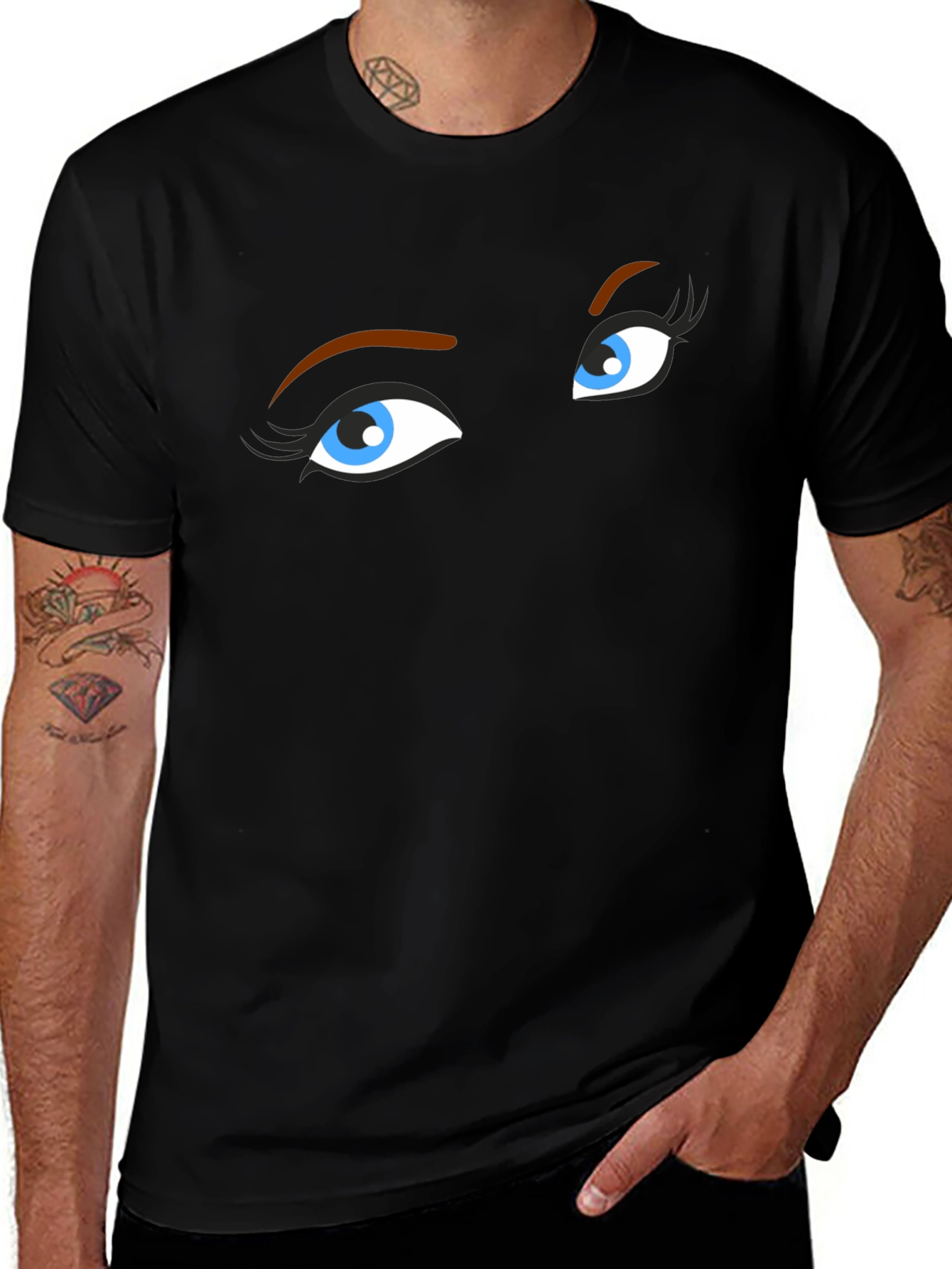 Variant 13 of Mysterious Eyes Black T-Shirt