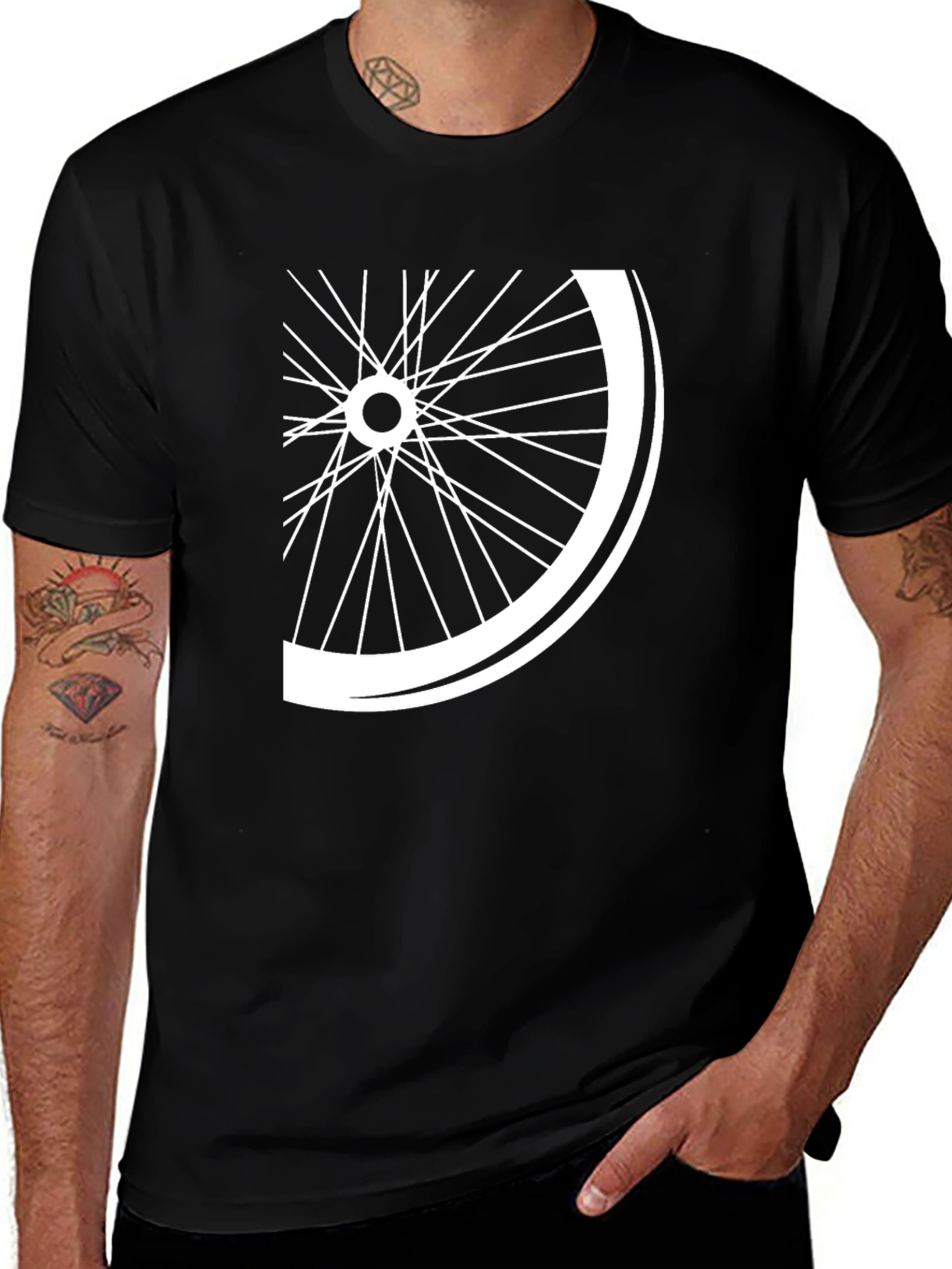 Variant 17 of Bike Wheel Graphic Tee - Cool Casual Style