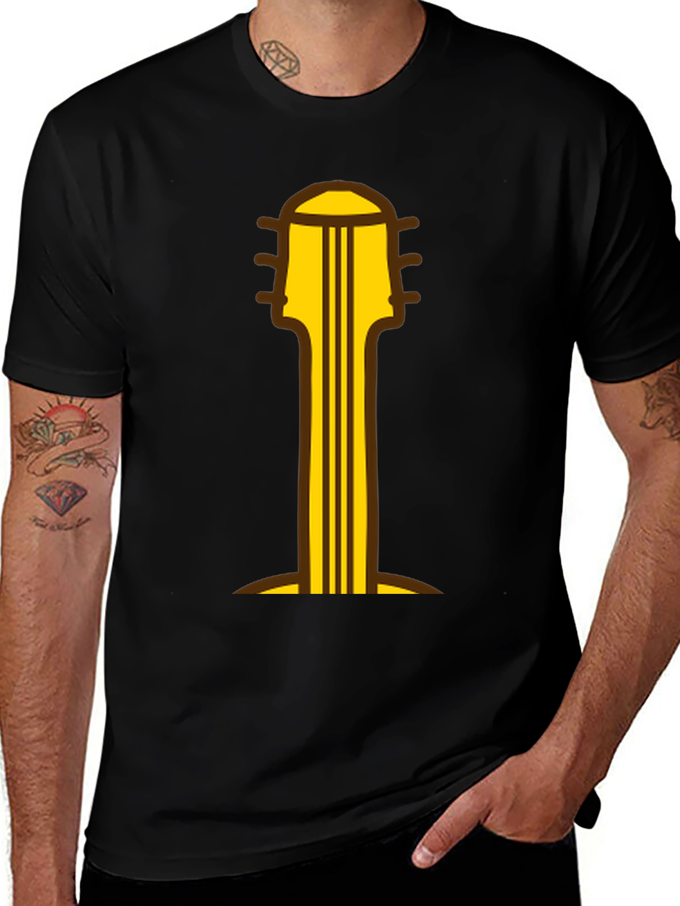 Variant 16 of Guitar Neck Graphic Tee - Modern Musician Style