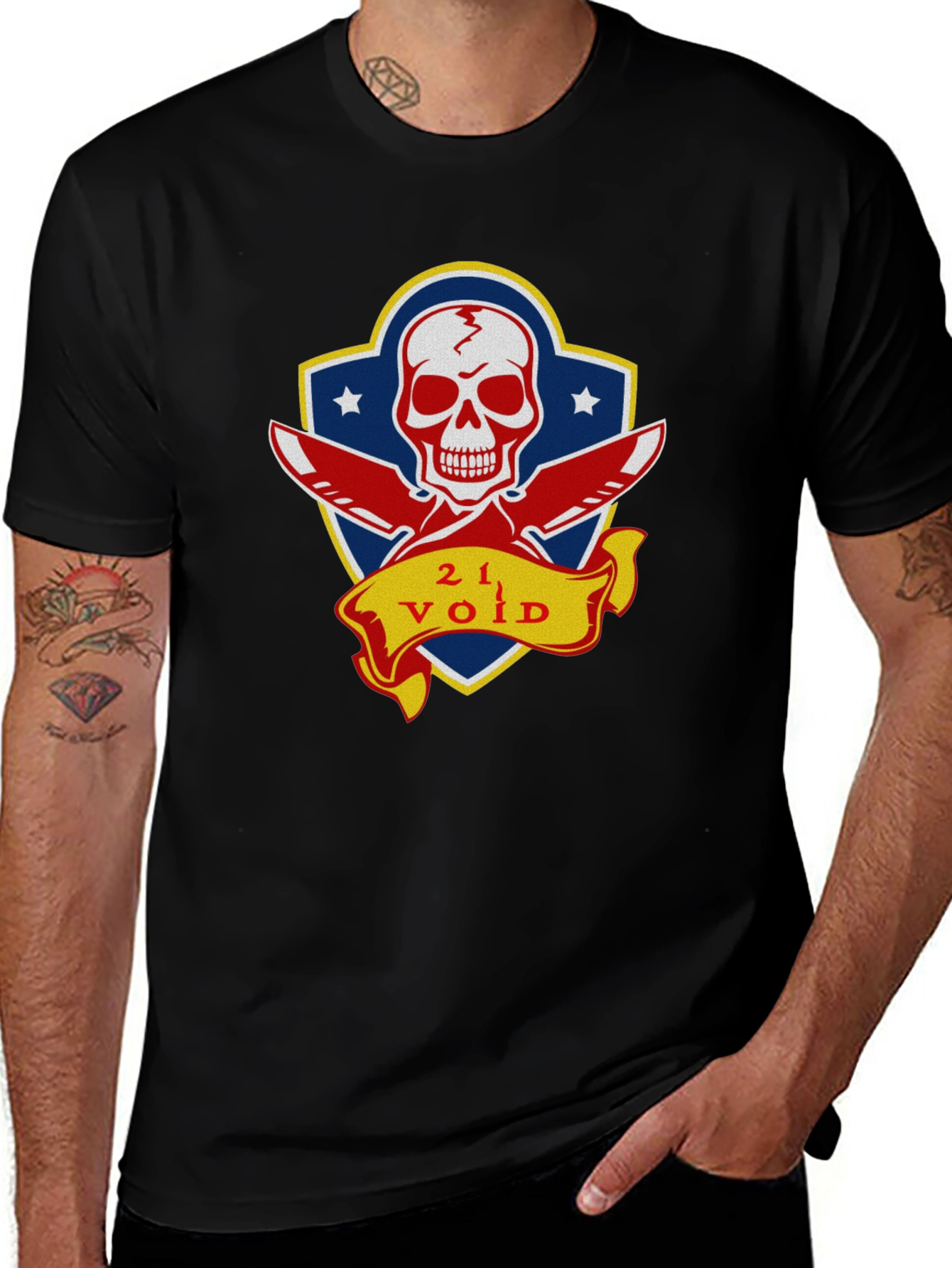 Variant 13 of 21 Void Skull and Knives Graphic T-Shirt