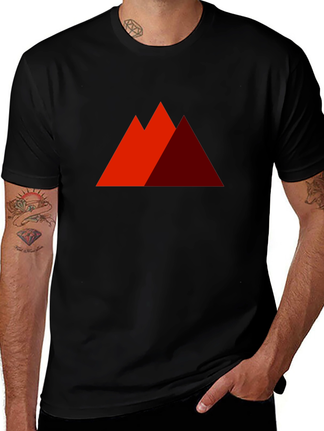 Variant 21 of Geometric Mountain Graphic Tee - Modern Casual Shirt